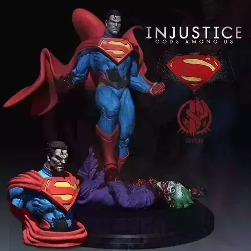 Superman kills Joker Injustice DC Comics fanarts stl 3d print 3D print model