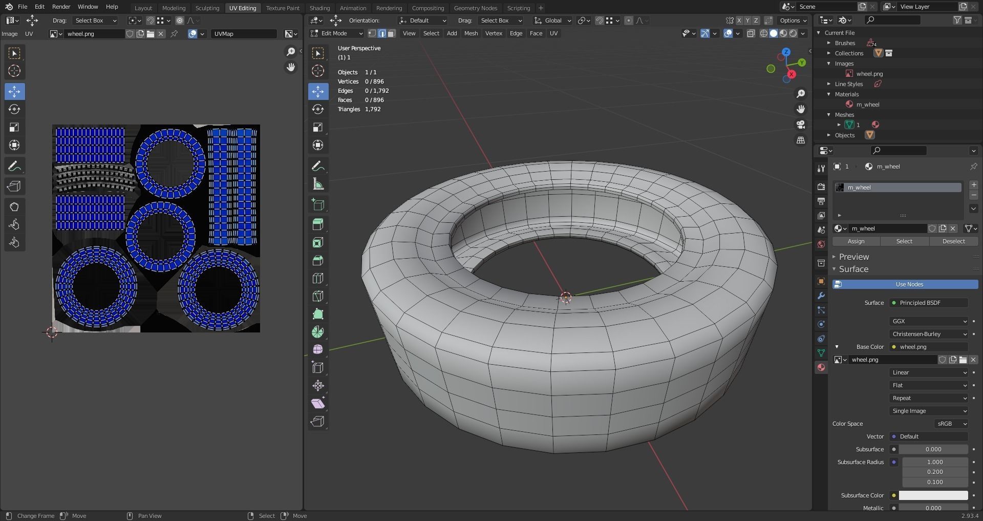 wheel Low-poly 3D model_9