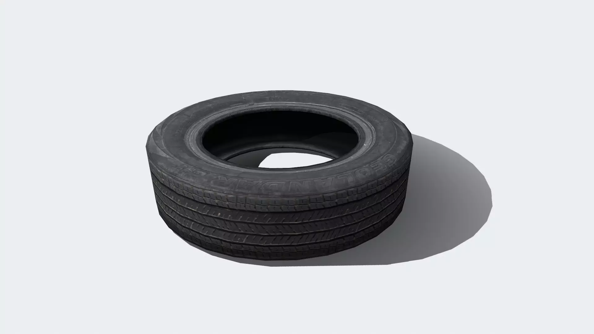 wheel Low-poly 3D model_0