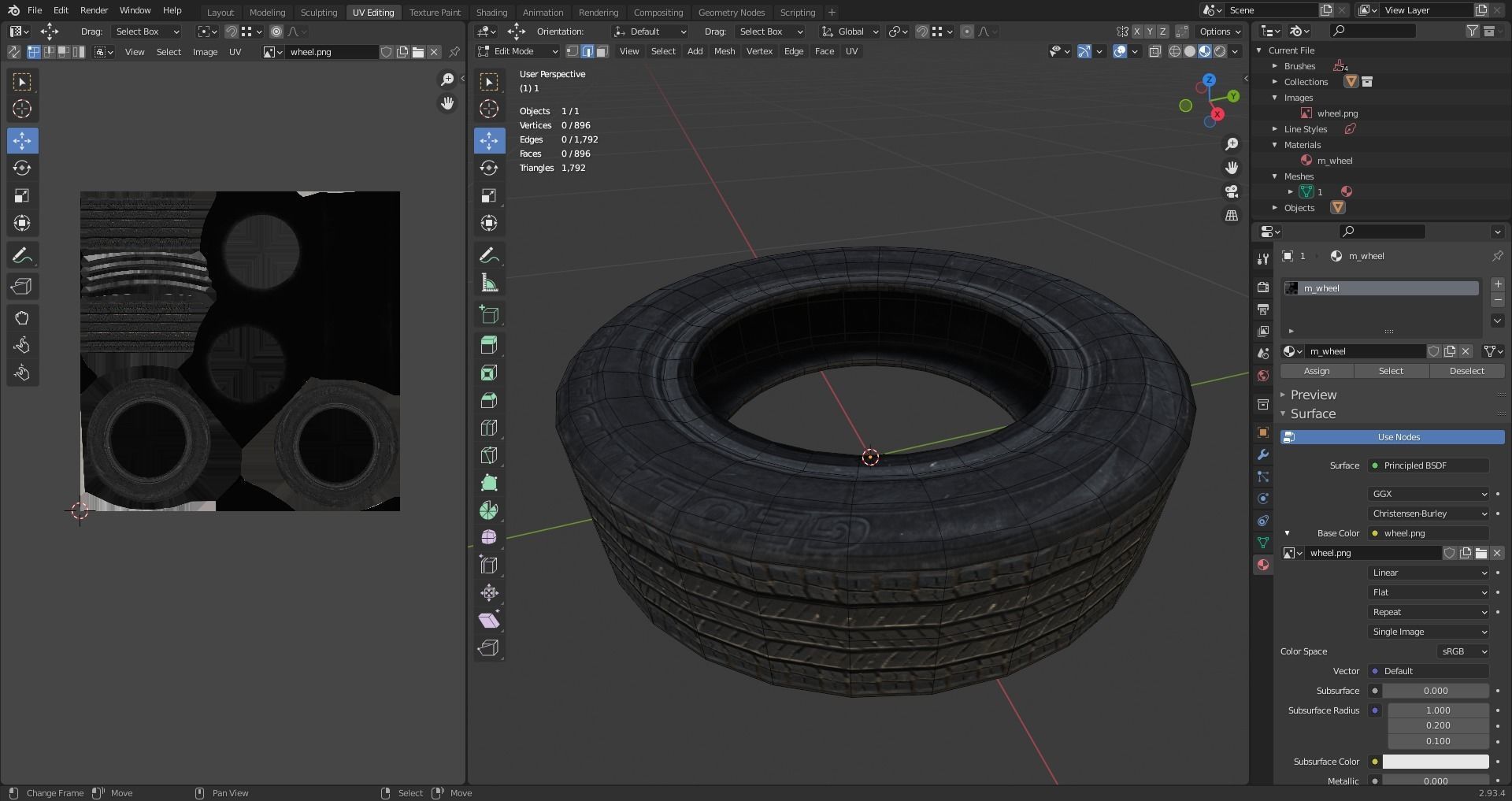 wheel Low-poly 3D model_8