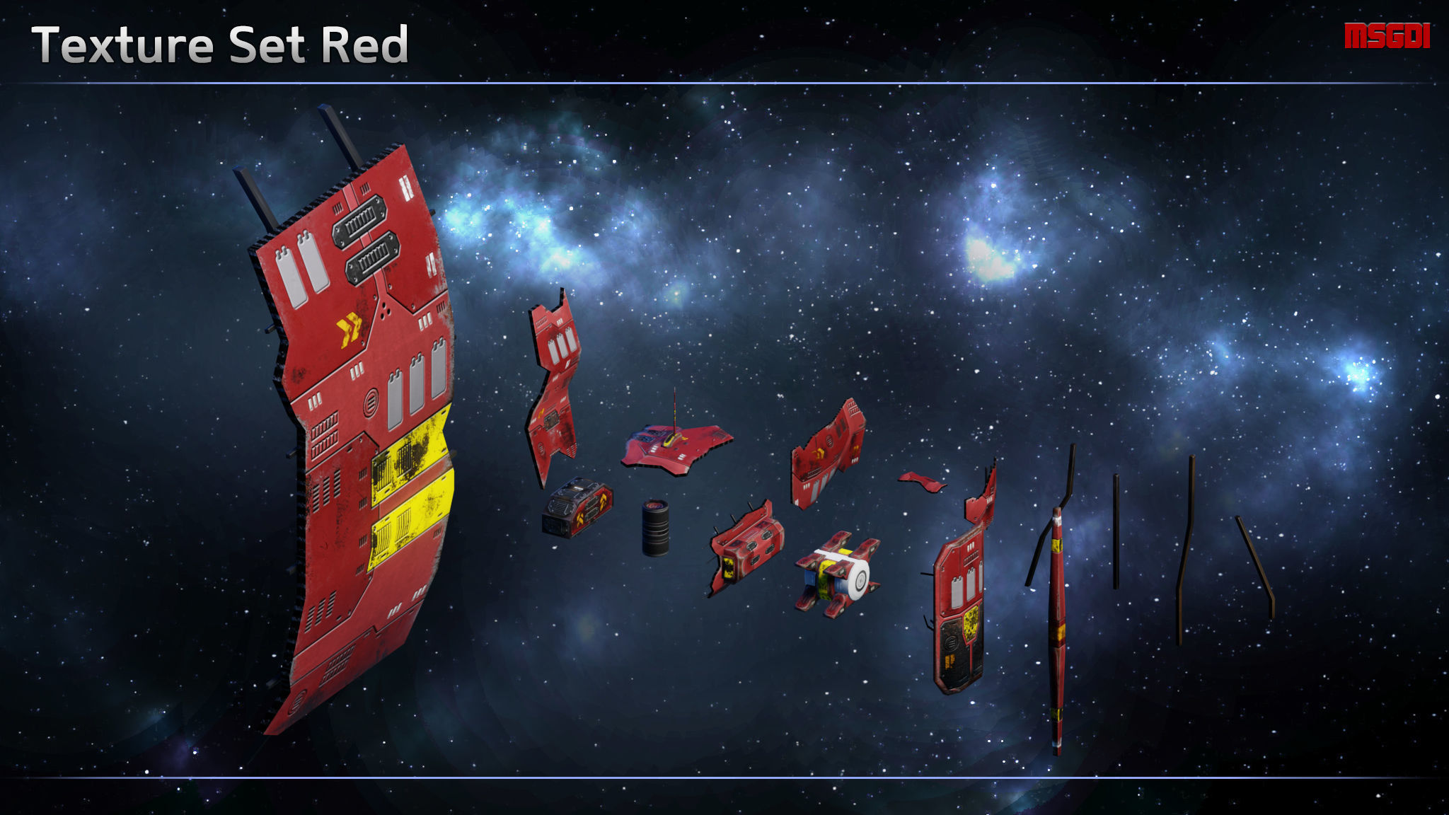 Spaceship Shipwrecks Low-poly 3D model_9