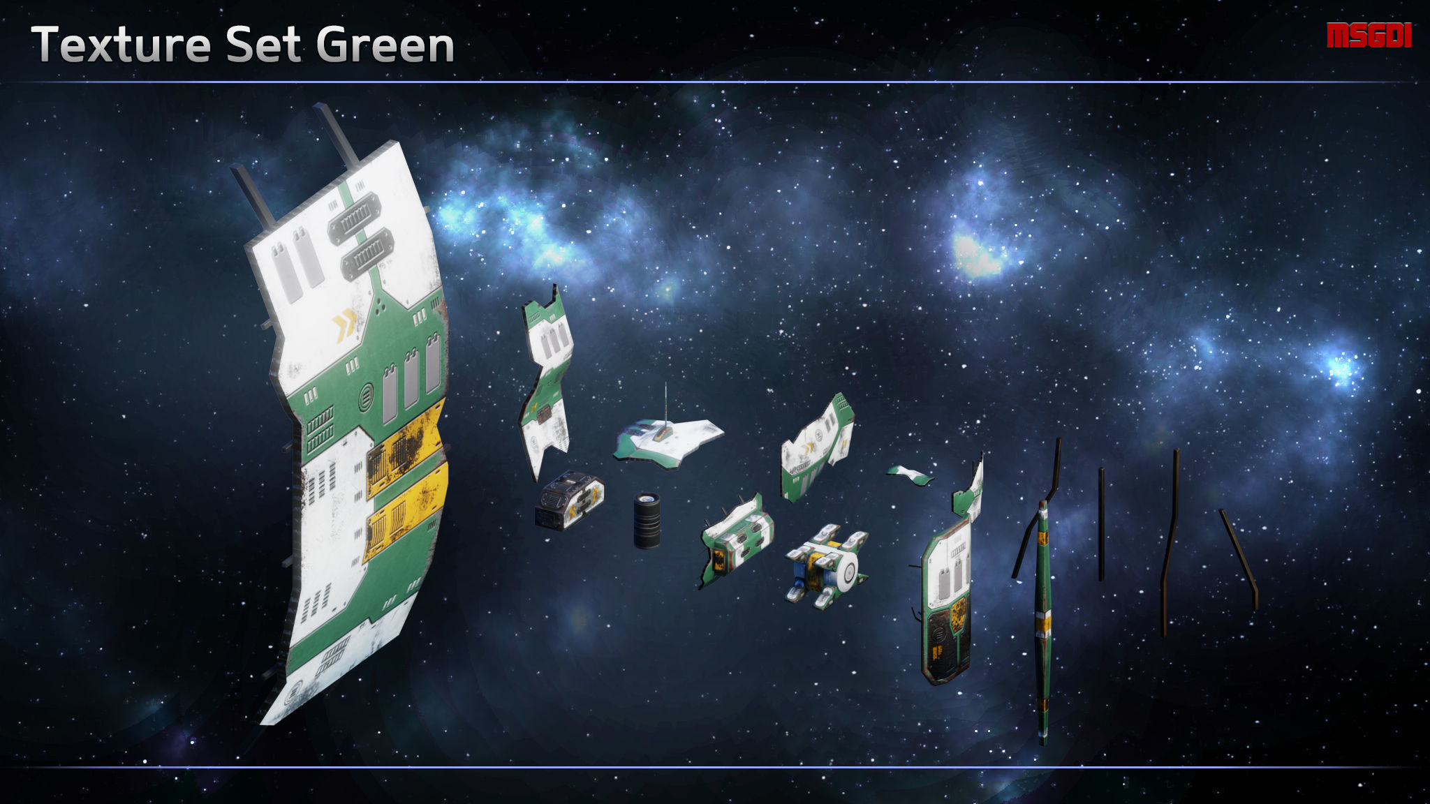 Spaceship Shipwrecks Low-poly 3D model_7