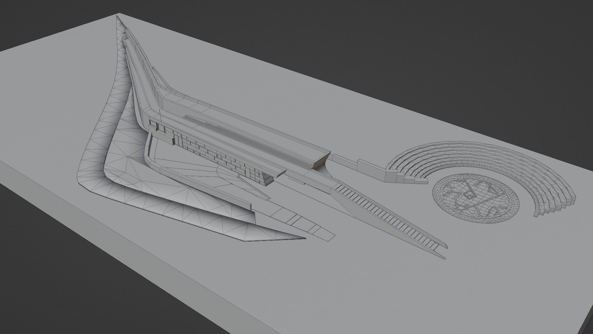 Landscape Formation 1 By Zaha Hadid Low-poly 3D model_5