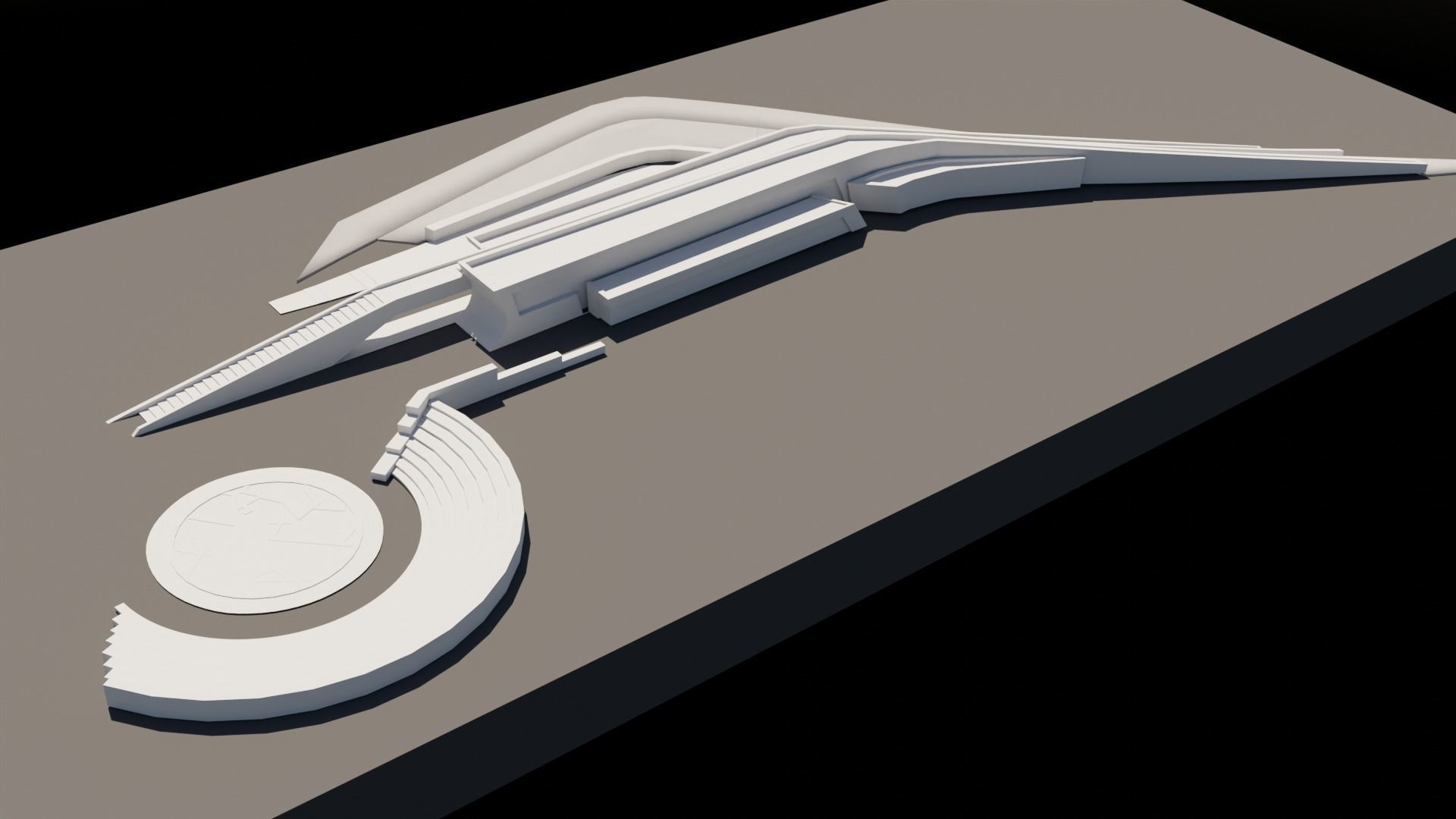 Landscape Formation 1 By Zaha Hadid Low-poly 3D model_2