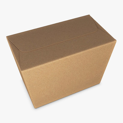 Package Cardboard Trapezoid Box M 1 3D model 5