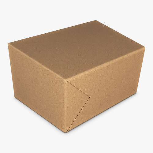 Package Cardboard Trapezoid Box M 1 3D model 6