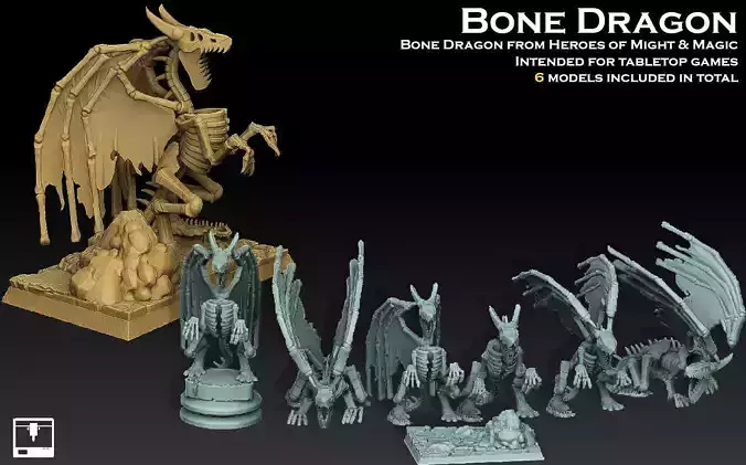 Heroes of Might and Magic 3 Bone Dragon 3D print model