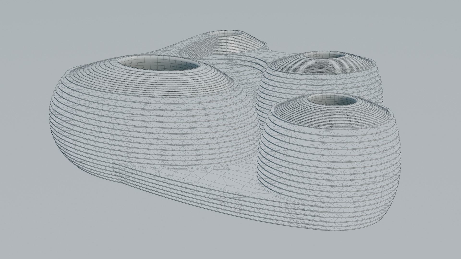 Galaxy Soho Building by Zaha Hadid Low-poly 3D model_3