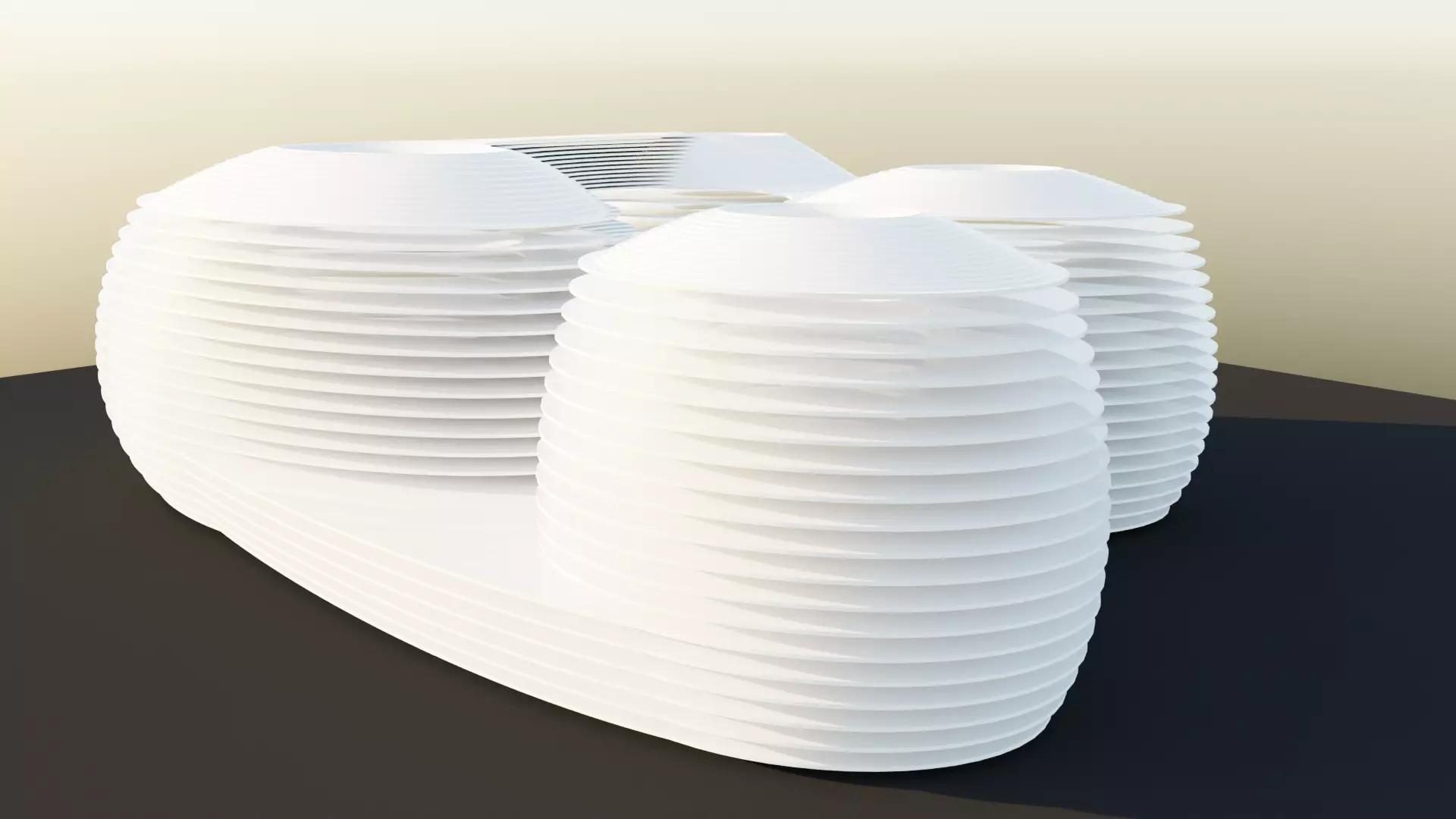 Galaxy Soho Building by Zaha Hadid Low-poly 3D model_0