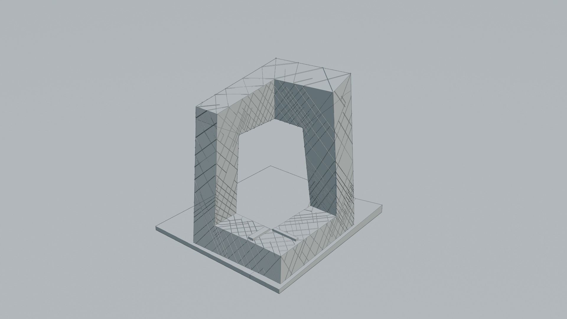 CCTV Headquarters Beijing Low-poly 3D model_4