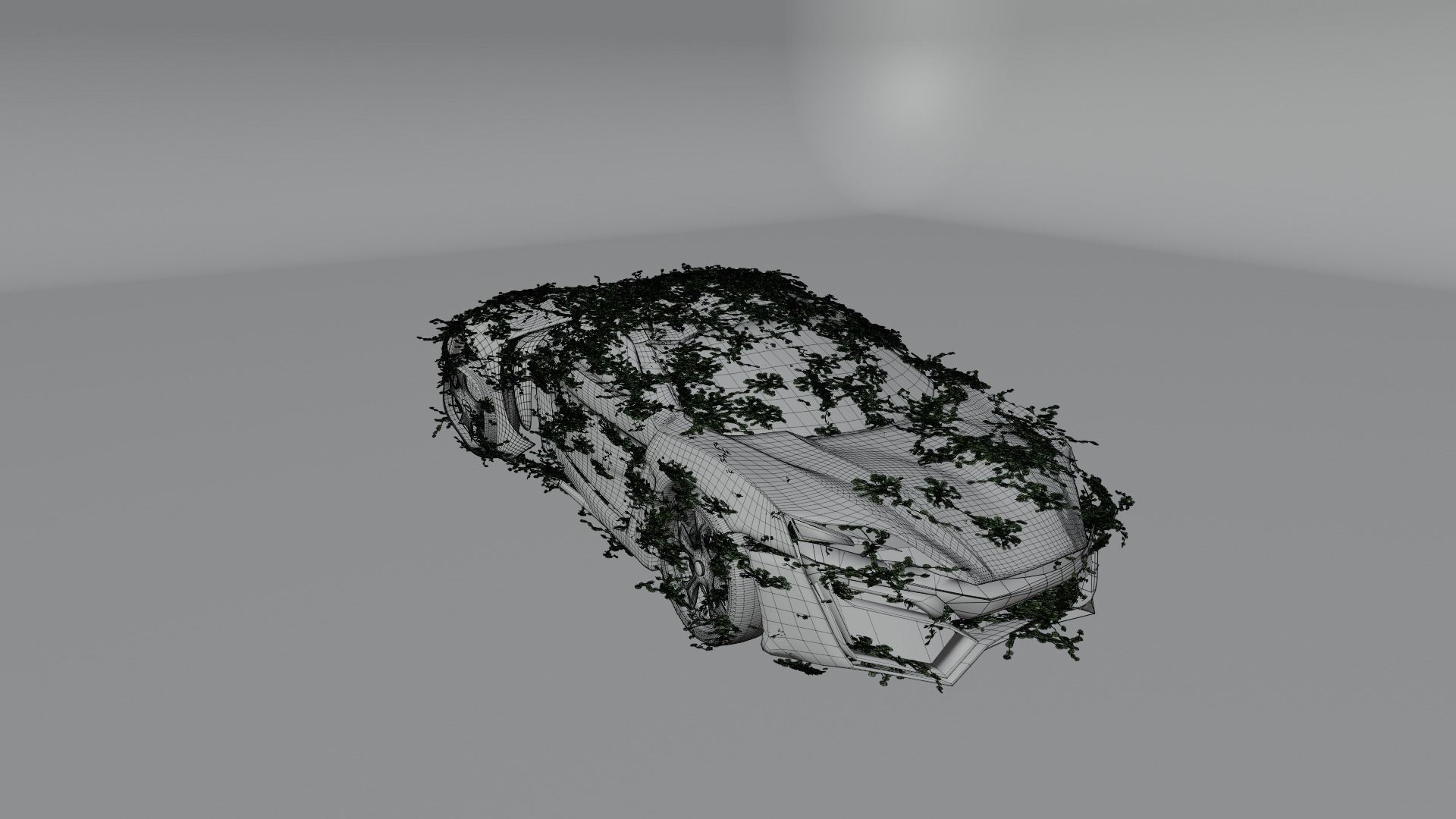 Damaged Rusty Car Low-poly 3D model_7