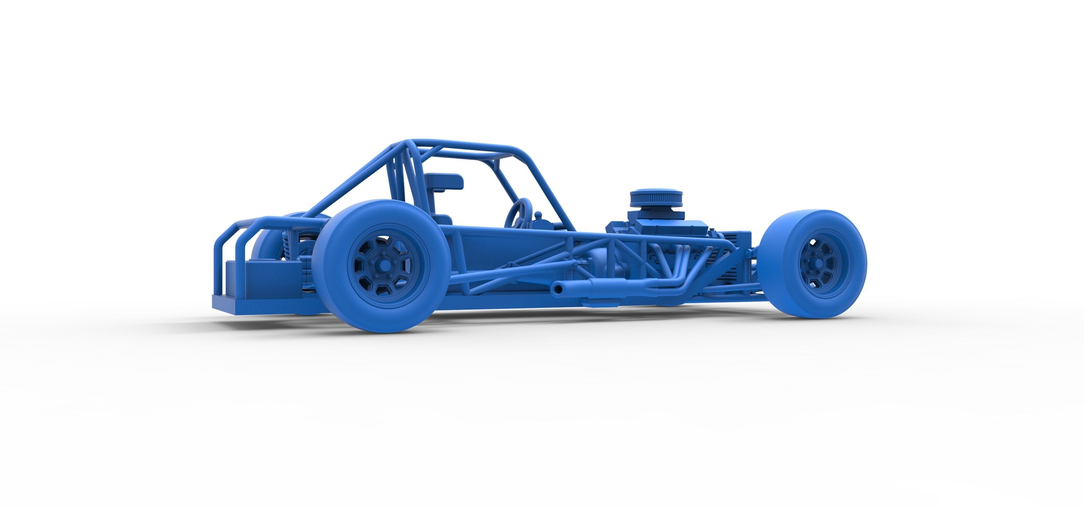 Small Block Supermodified race car Base Scale 1 to 25 3D print model_44