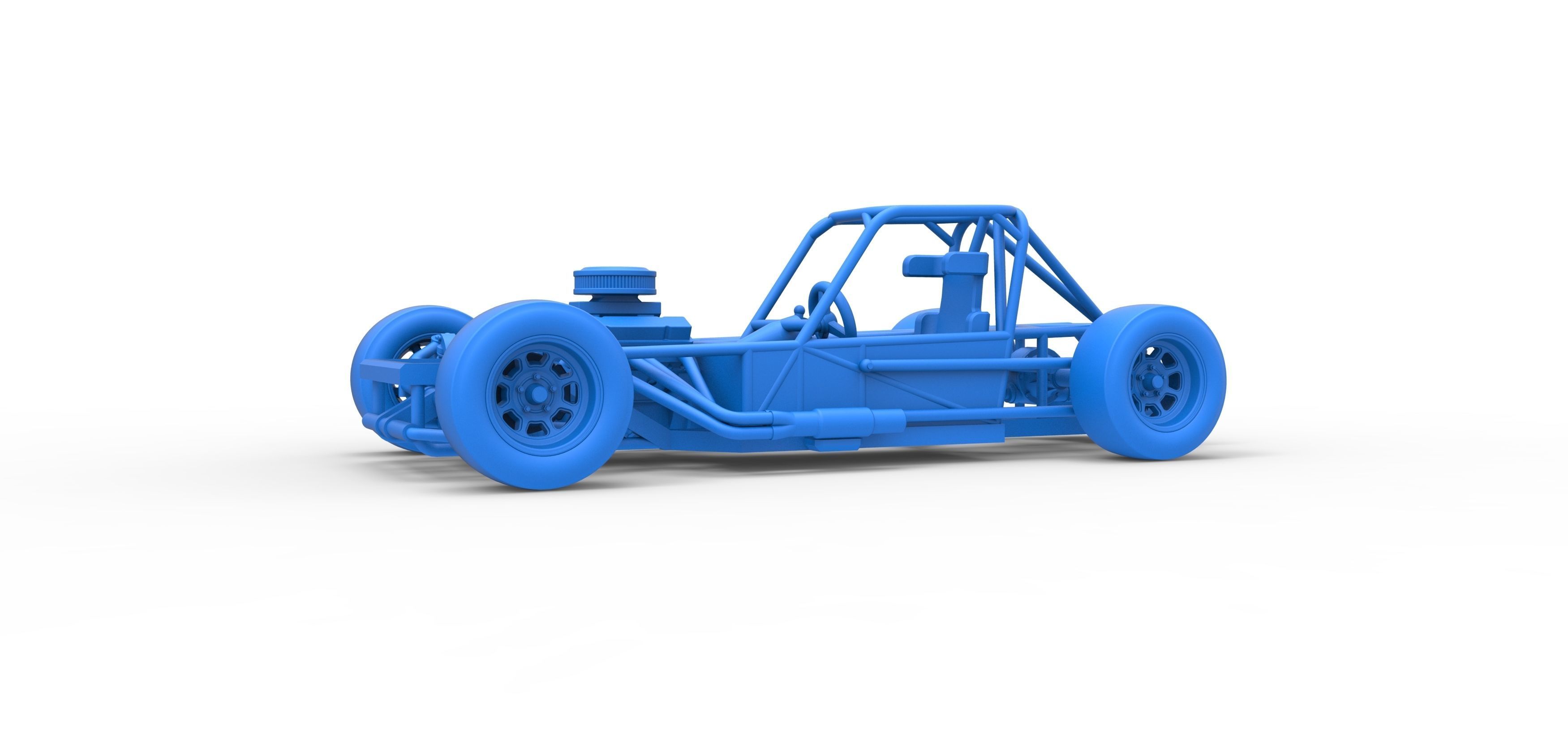 Small Block Supermodified race car Base Scale 1 to 25 3D print model_27