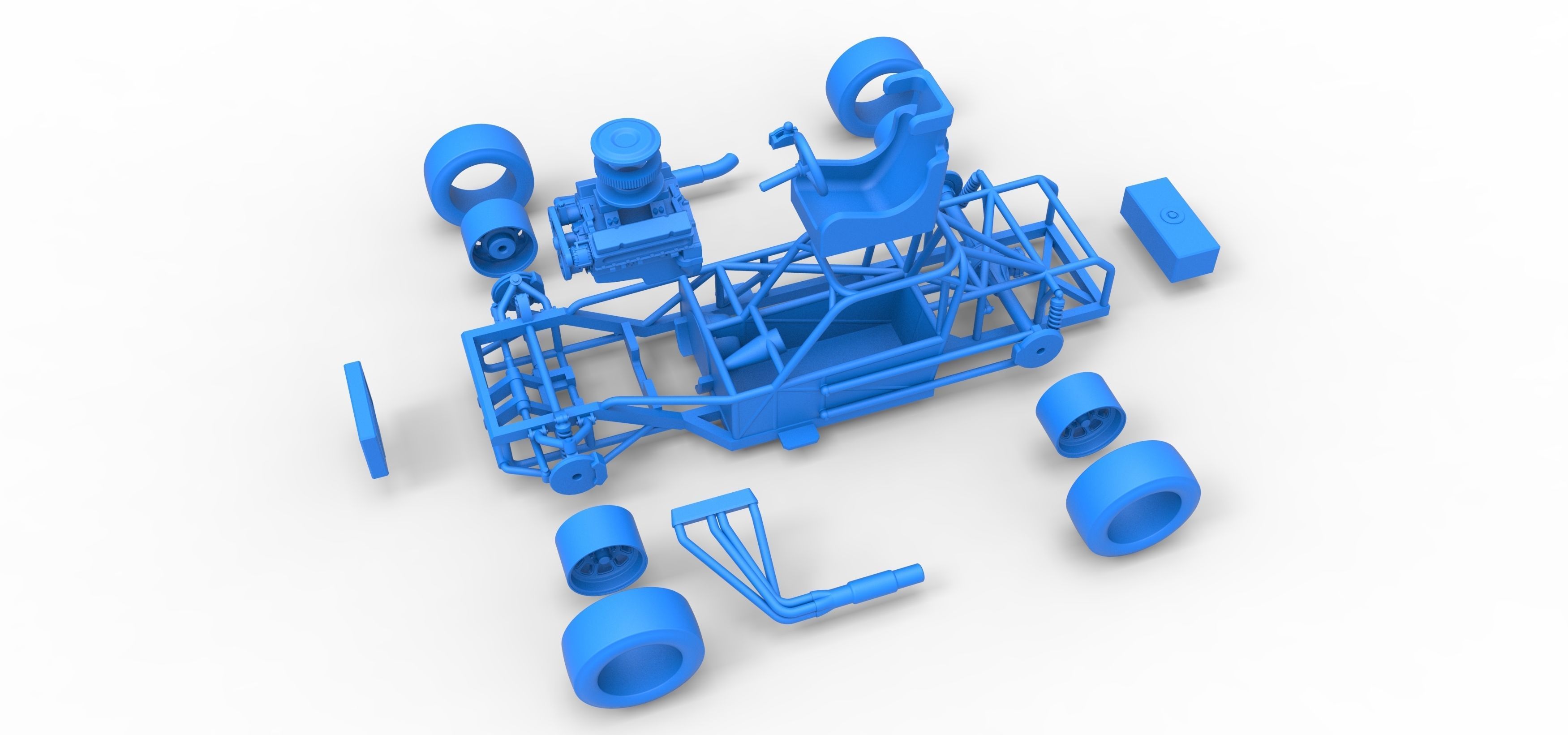 Small Block Supermodified race car Base Scale 1 to 25 3D print model_52