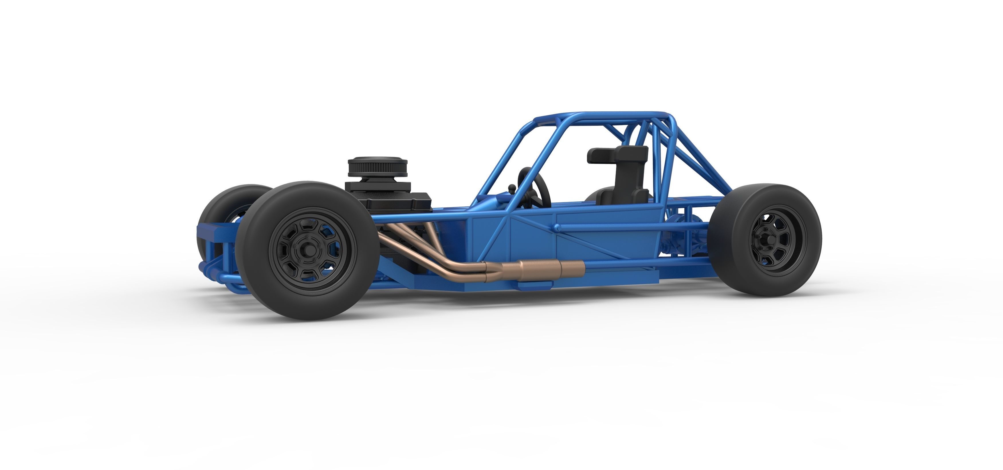 Small Block Supermodified race car Base Scale 1 to 25 3D print model_2