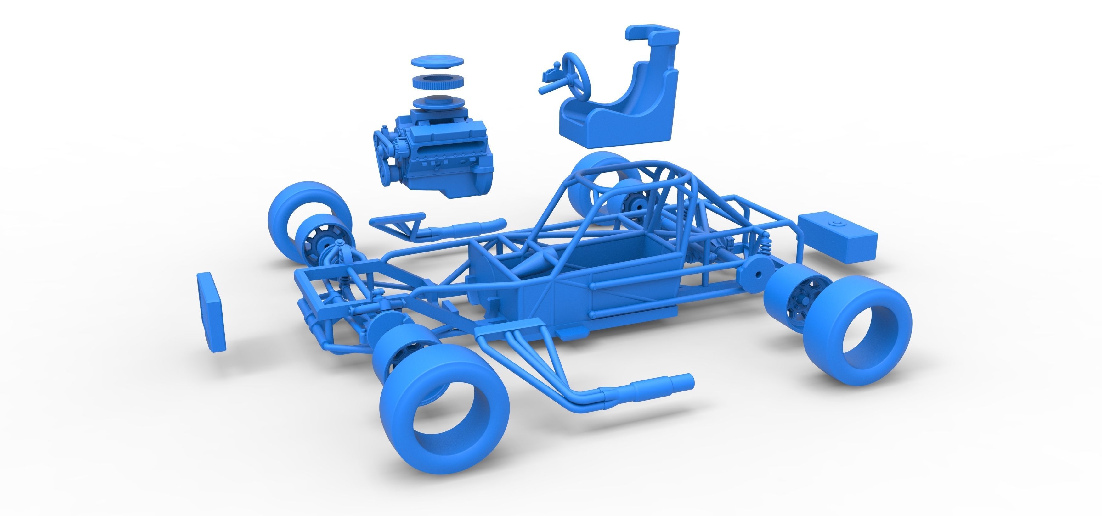 Small Block Supermodified race car Base Scale 1 to 25 3D print model_51