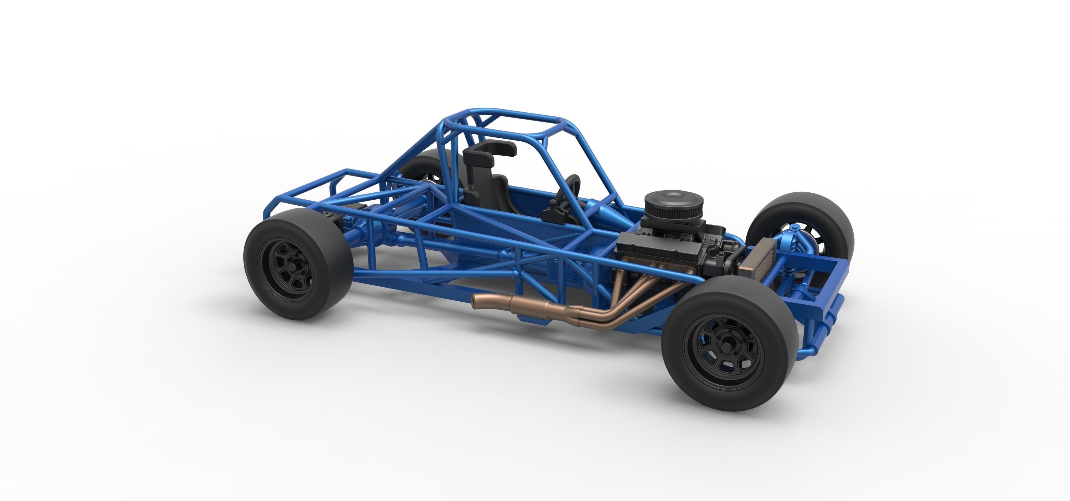 Small Block Supermodified race car Base Scale 1 to 25 3D print model_22