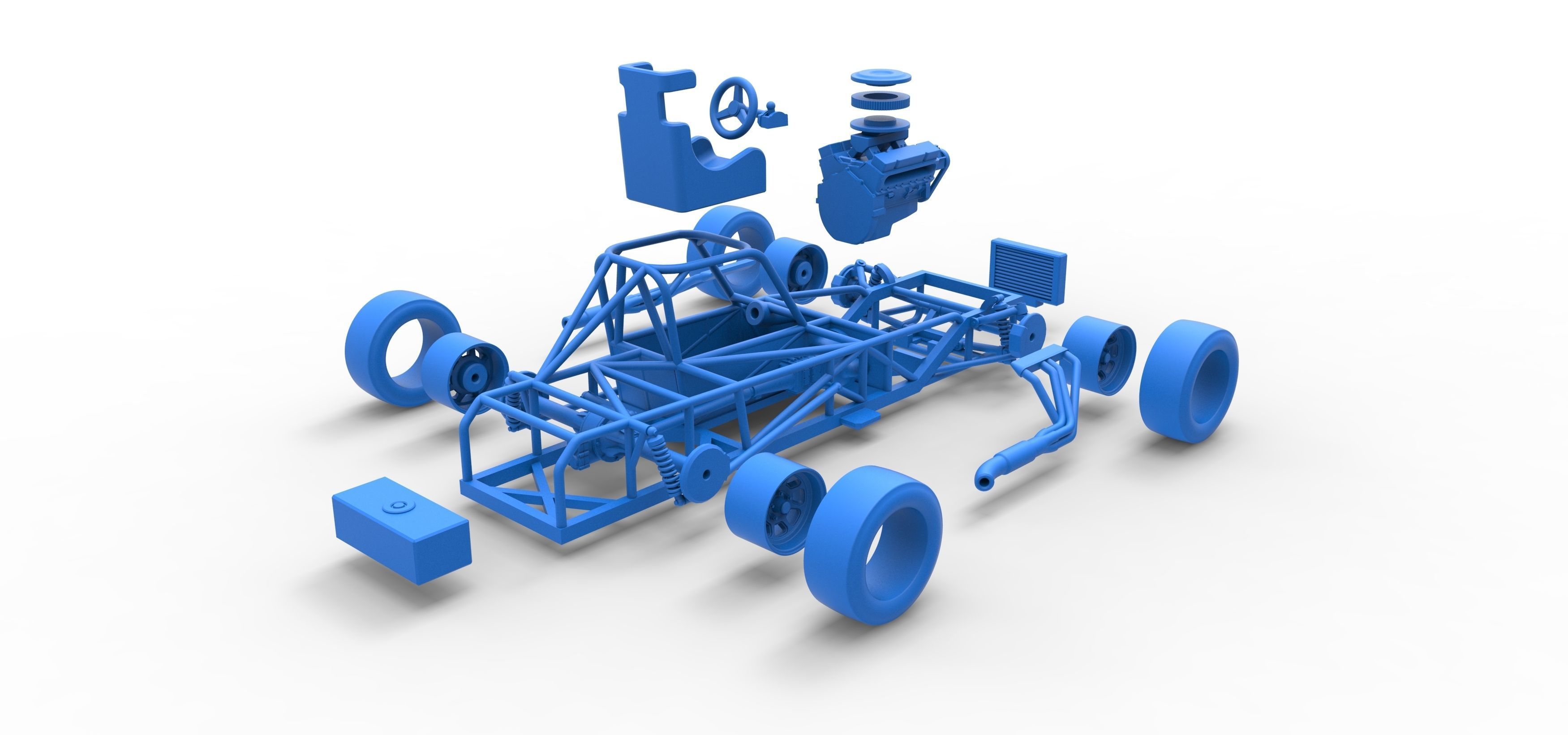 Small Block Supermodified race car Base Scale 1 to 25 3D print model_59