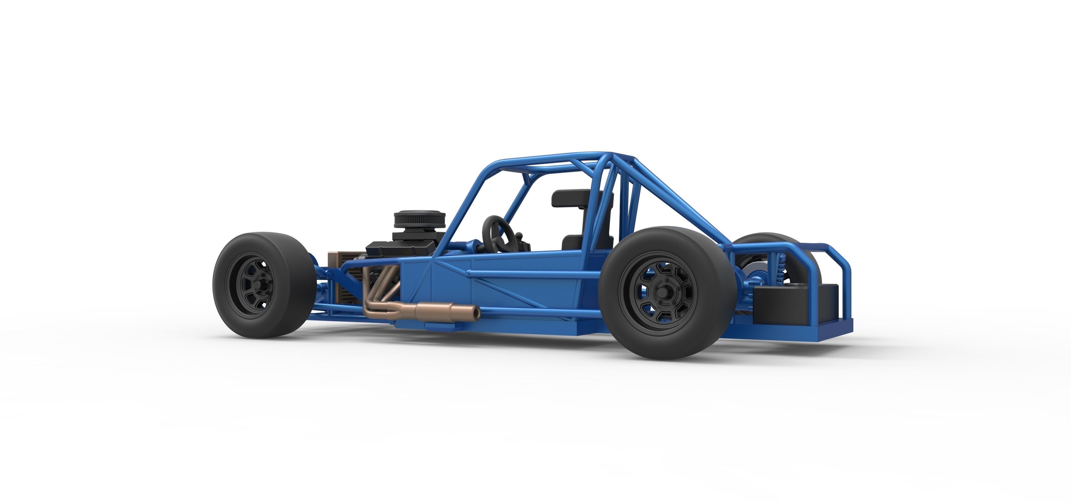 Small Block Supermodified race car Base Scale 1 to 25 3D print model_13