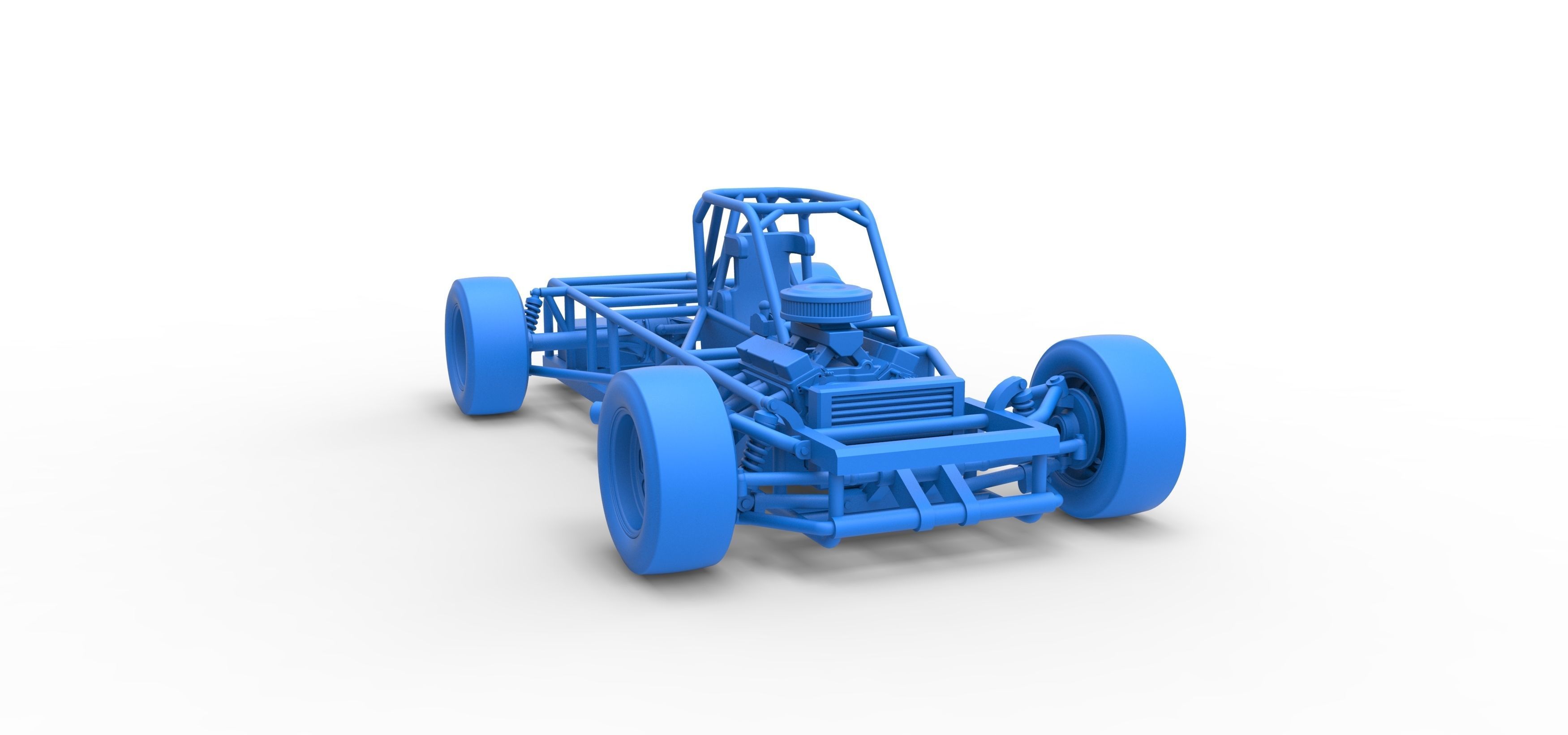 Small Block Supermodified race car Base Scale 1 to 25 3D print model_49