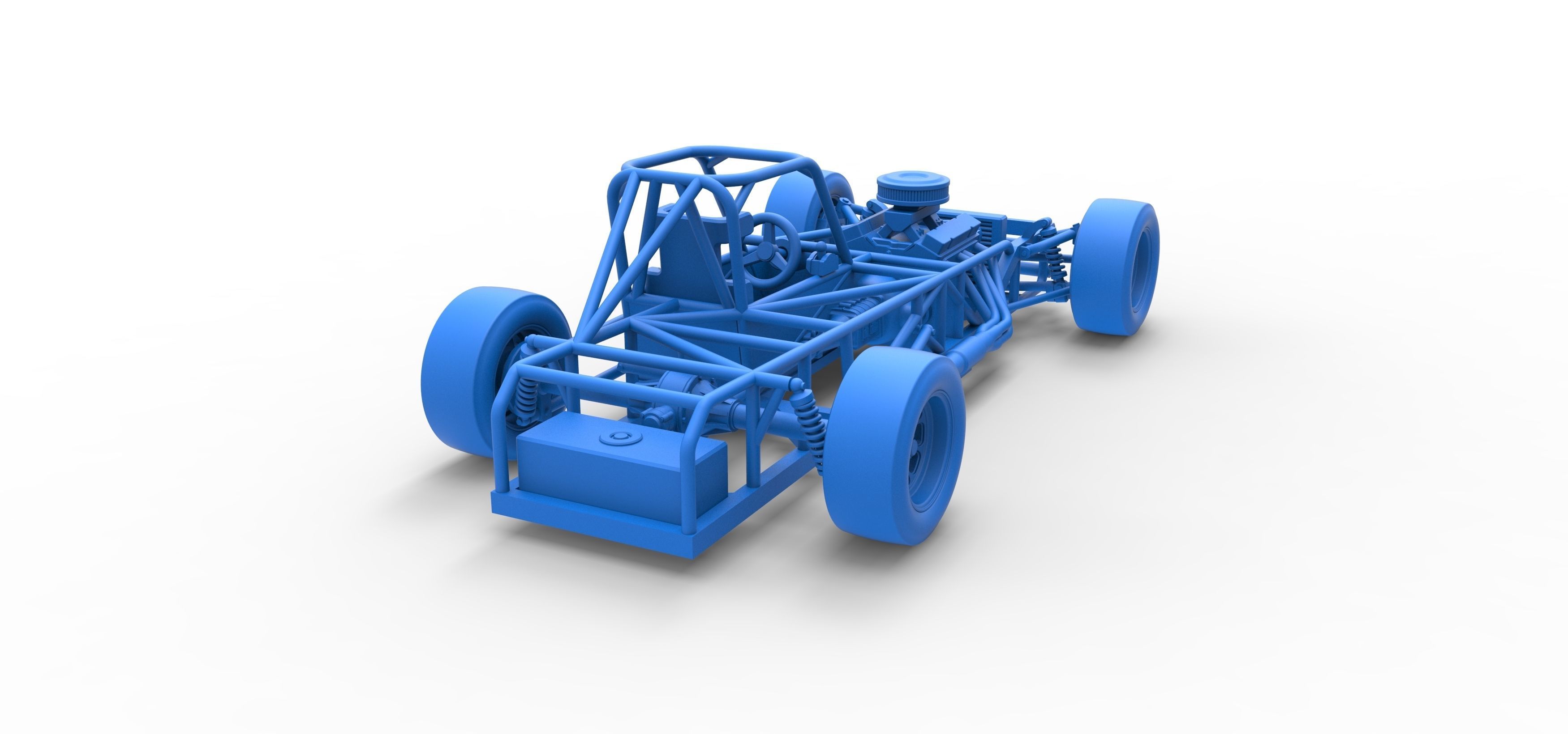 Small Block Supermodified race car Base Scale 1 to 25 3D print model_42