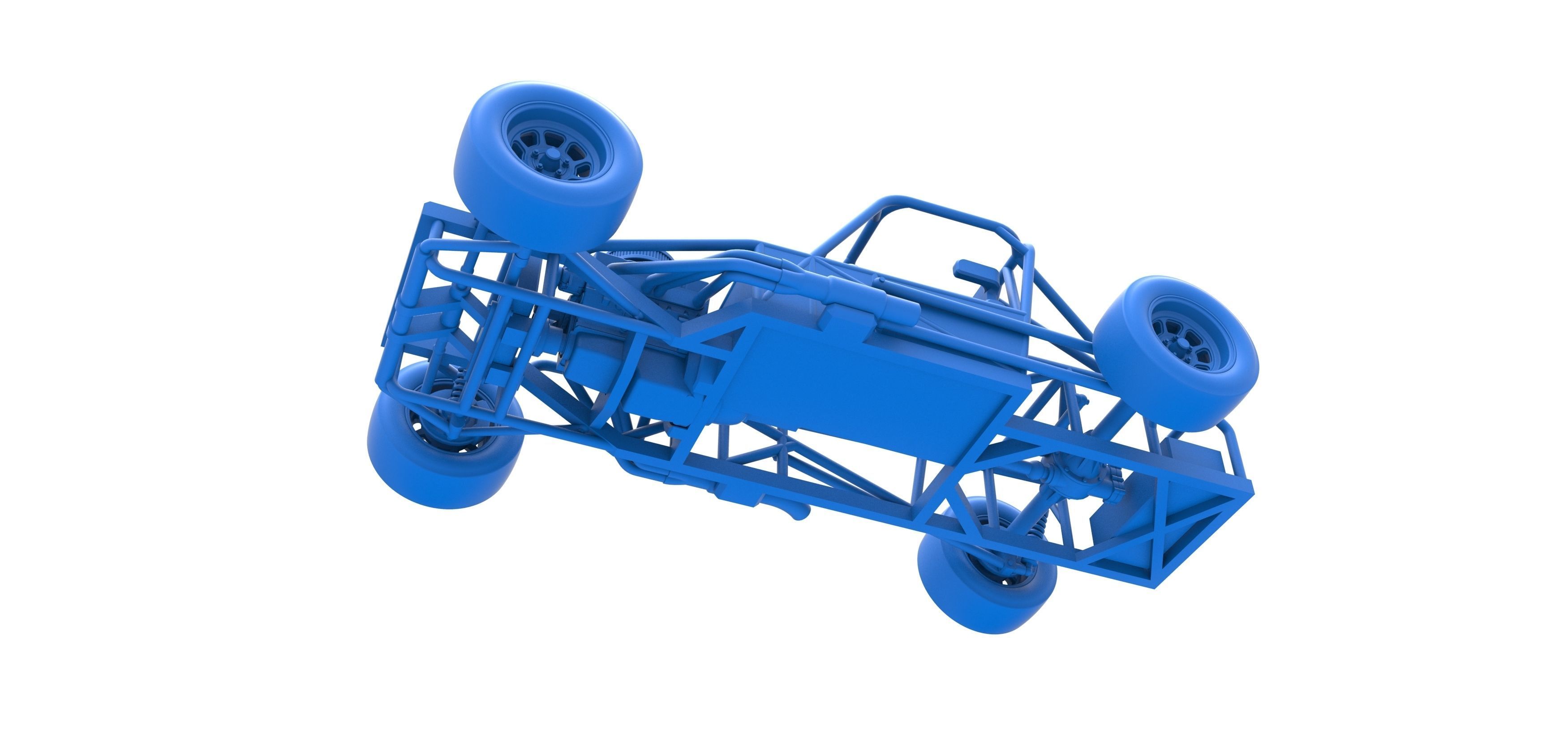 Small Block Supermodified race car Base Scale 1 to 25 3D print model_28