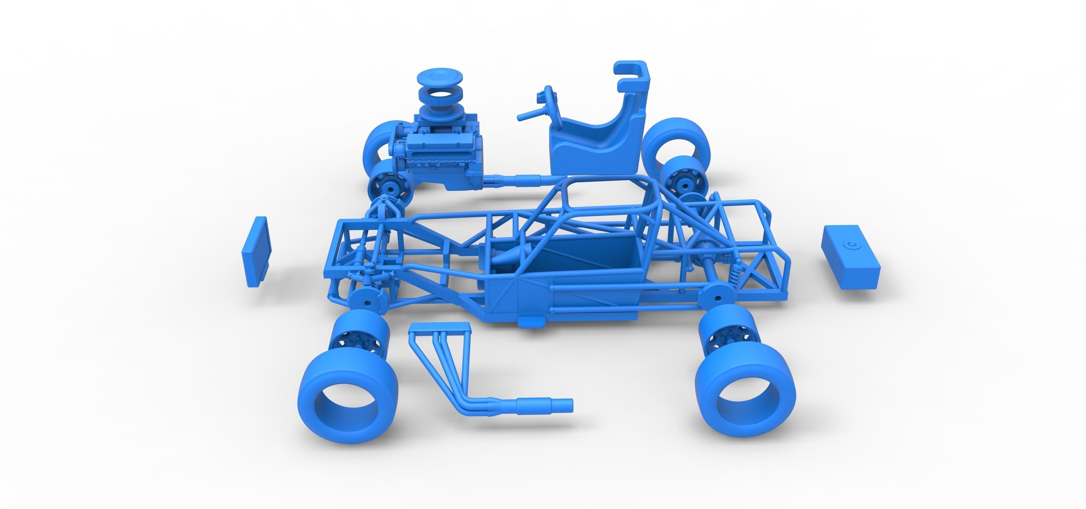 Small Block Supermodified race car Base Scale 1 to 25 3D print model_56