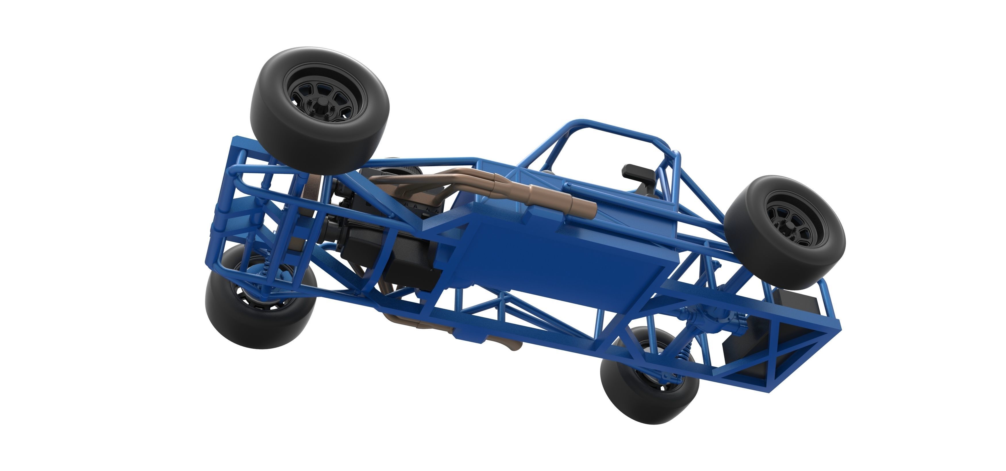 Small Block Supermodified race car Base Scale 1 to 25 3D print model_3