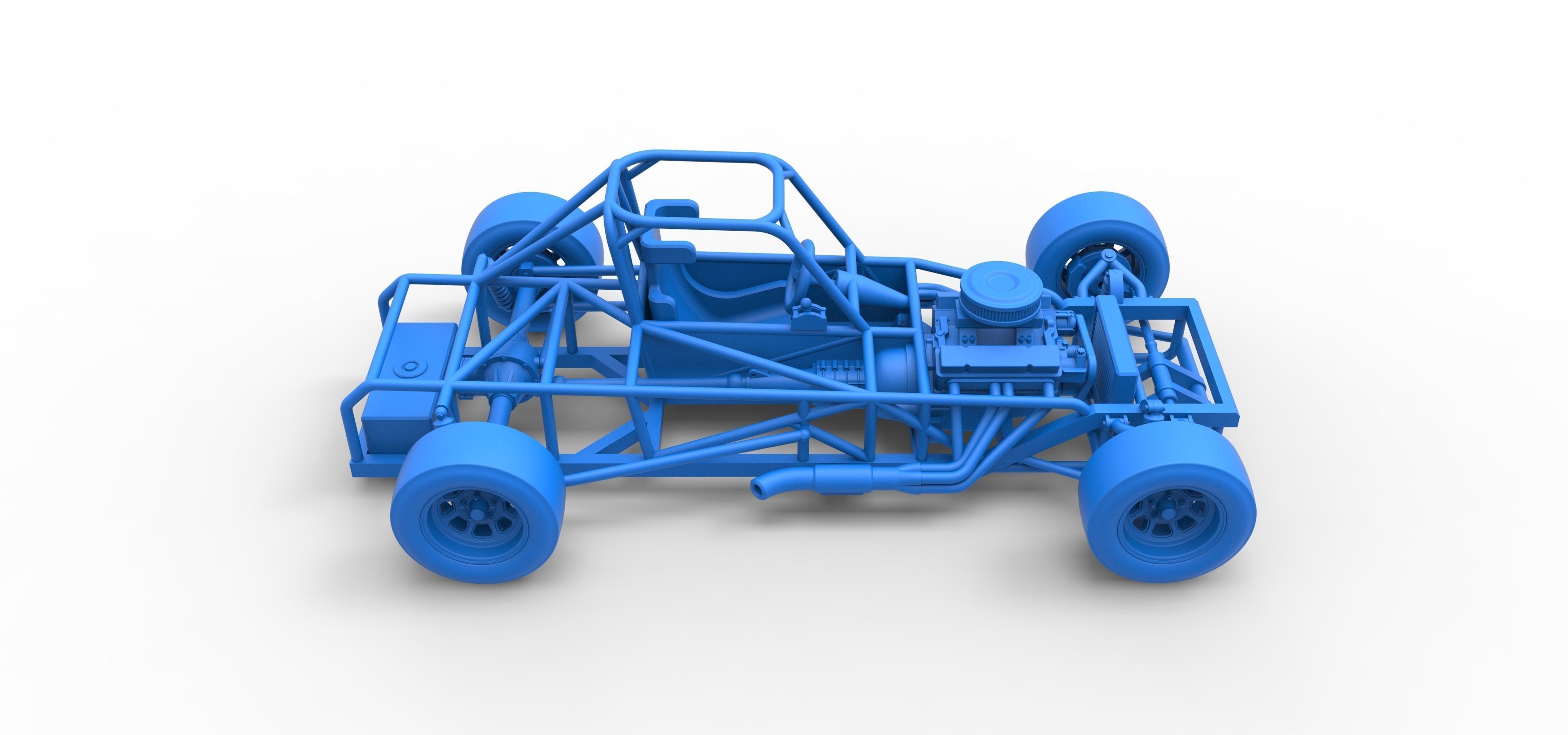 Small Block Supermodified race car Base Scale 1 to 25 3D print model_46