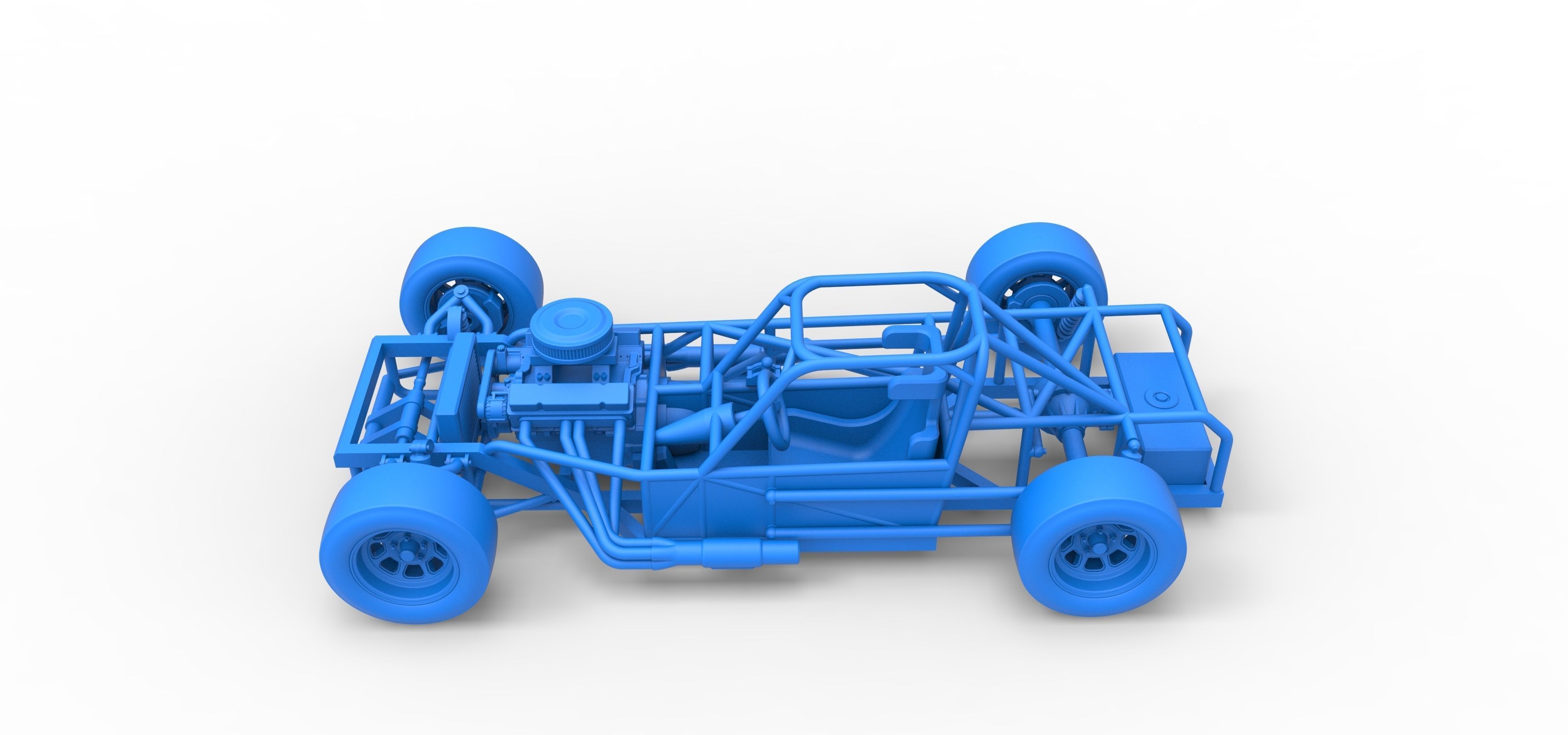 Small Block Supermodified race car Base Scale 1 to 25 3D print model_35