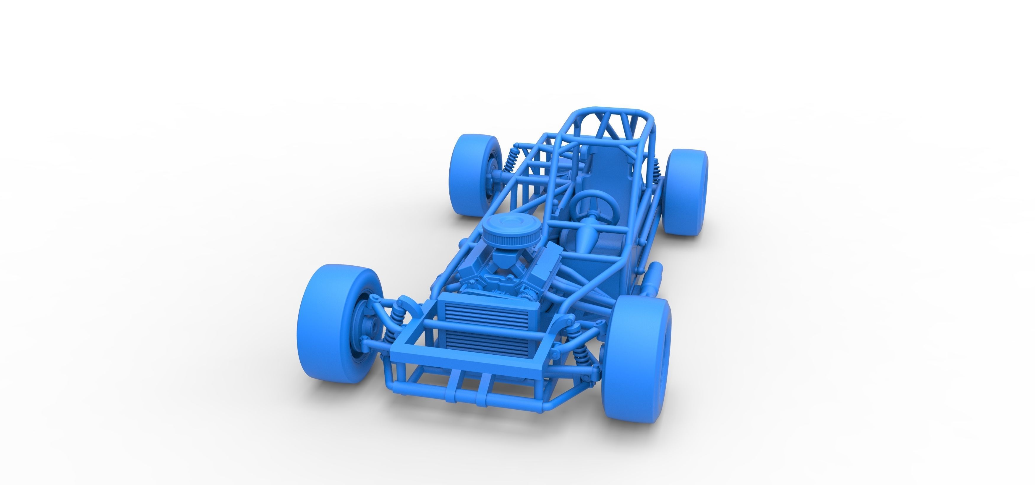 Small Block Supermodified race car Base Scale 1 to 25 3D print model_30