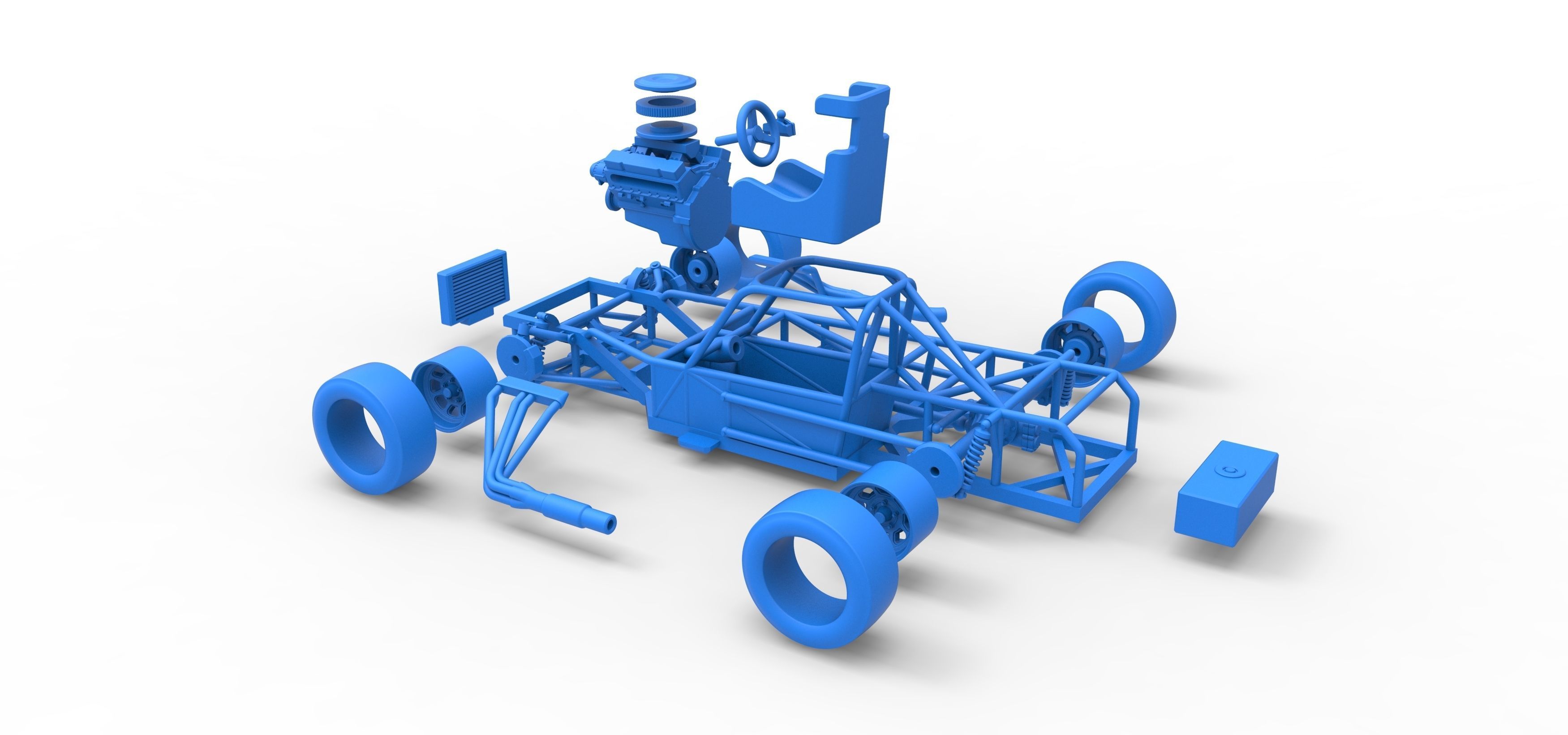 Small Block Supermodified race car Base Scale 1 to 25 3D print model_57