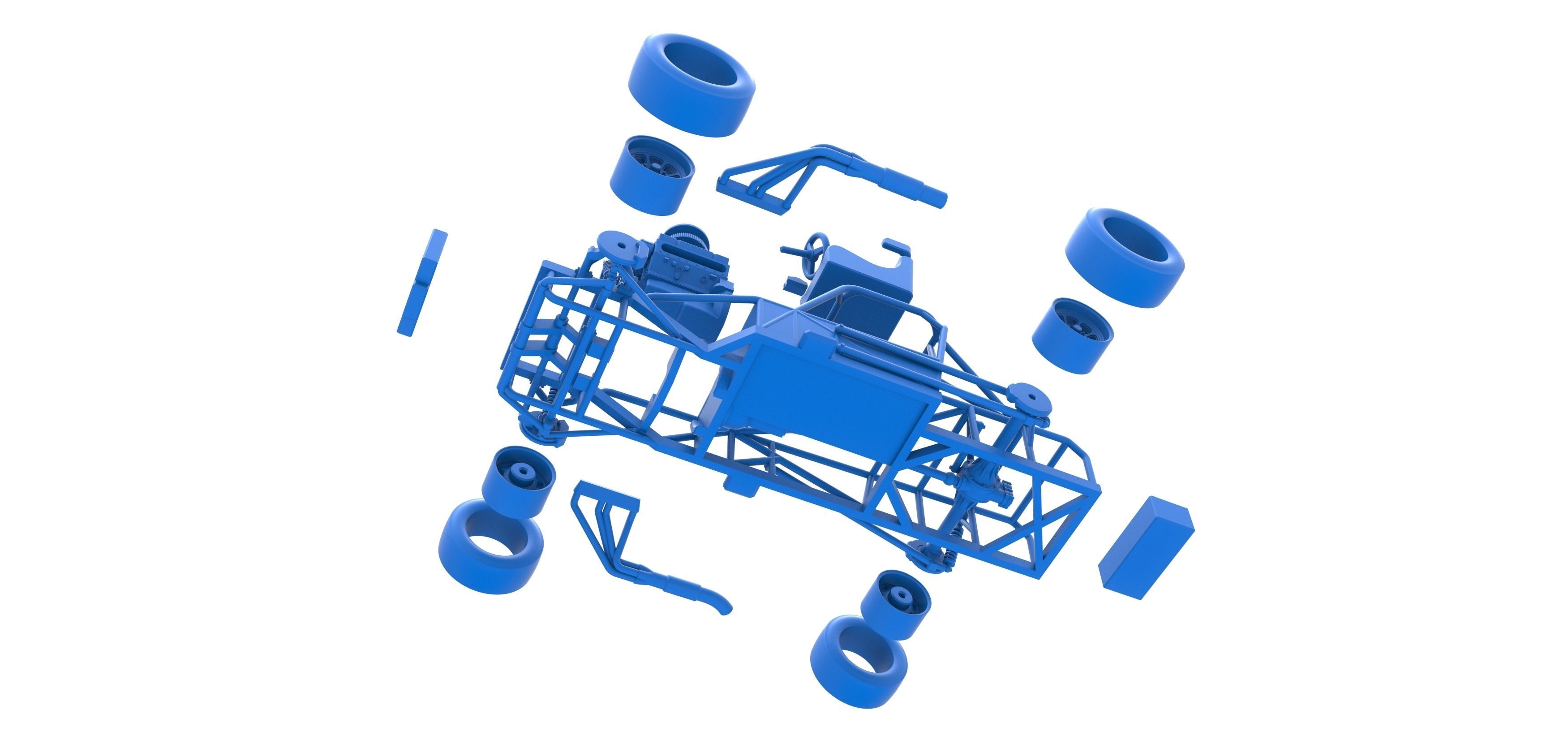 Small Block Supermodified race car Base Scale 1 to 25 3D print model_53