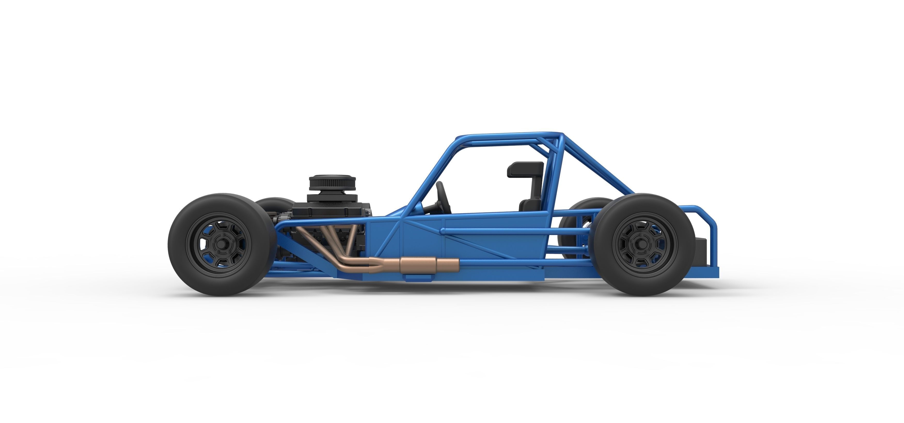 Small Block Supermodified race car Base Scale 1 to 25 3D print model_9