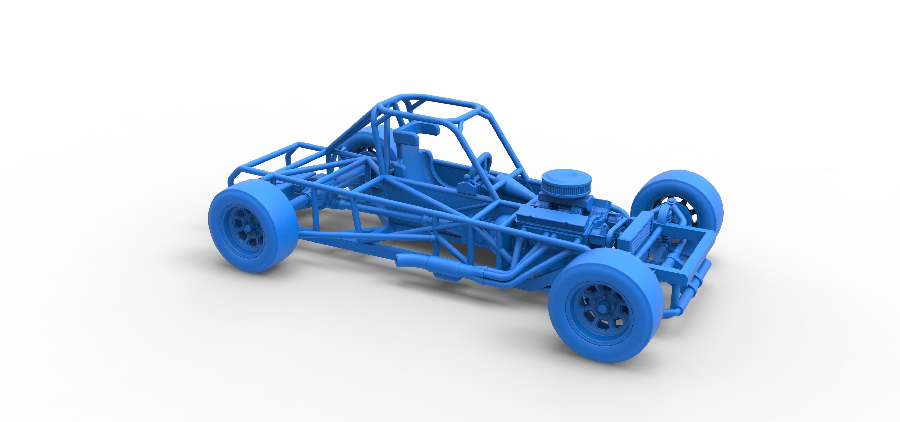 Small Block Supermodified race car Base Scale 1 to 25 3D print model_47