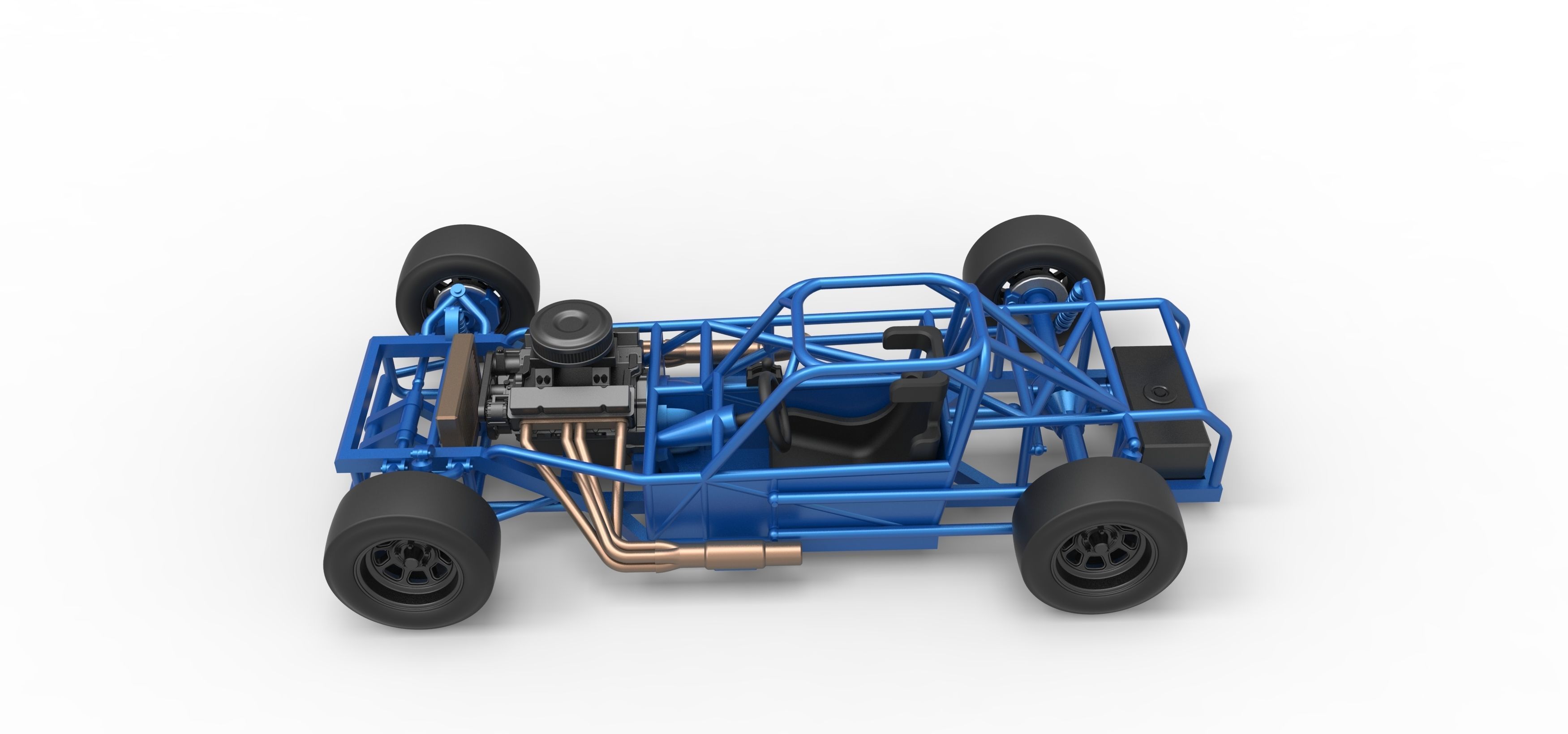 Small Block Supermodified race car Base Scale 1 to 25 3D print model_10