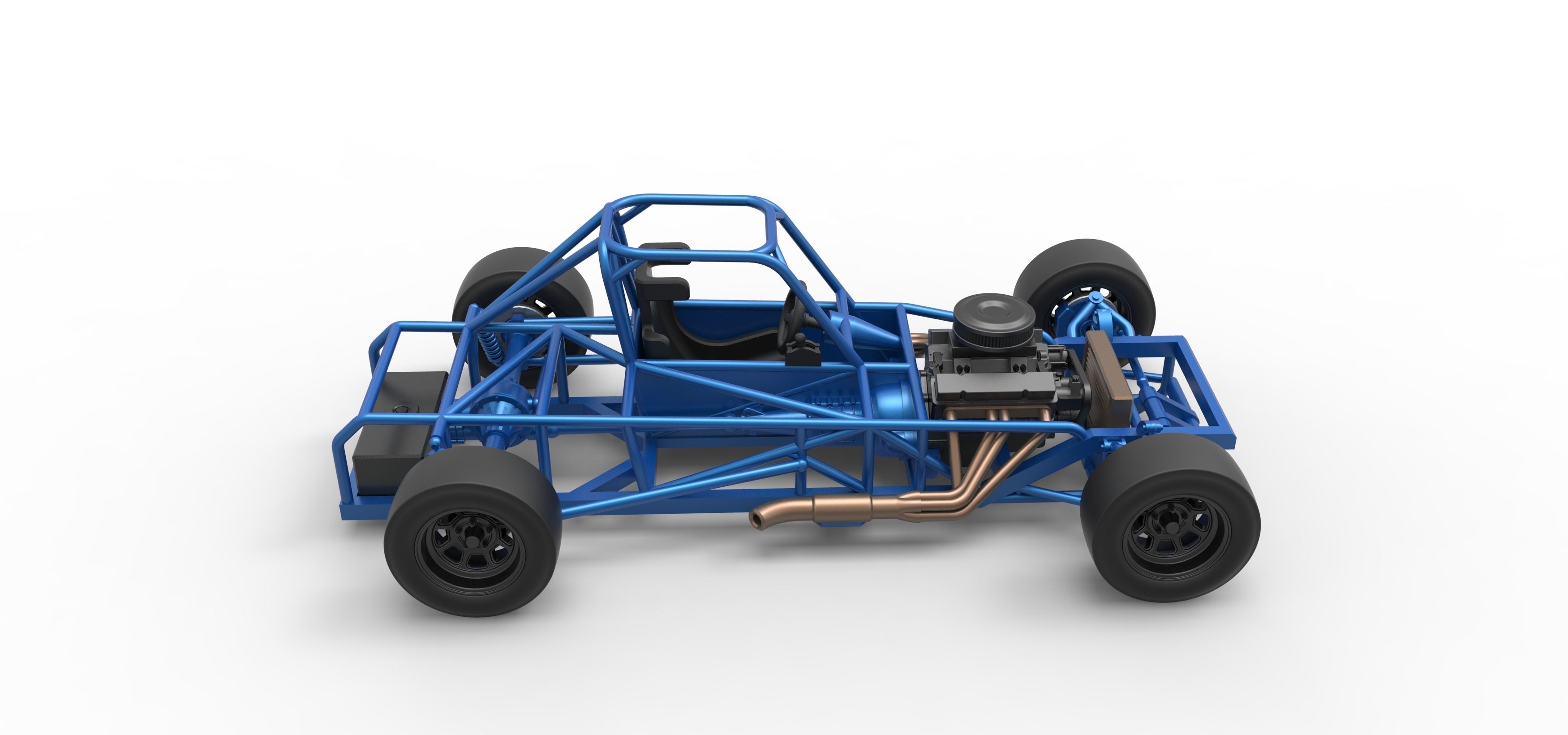 Small Block Supermodified race car Base Scale 1 to 25 3D print model_21