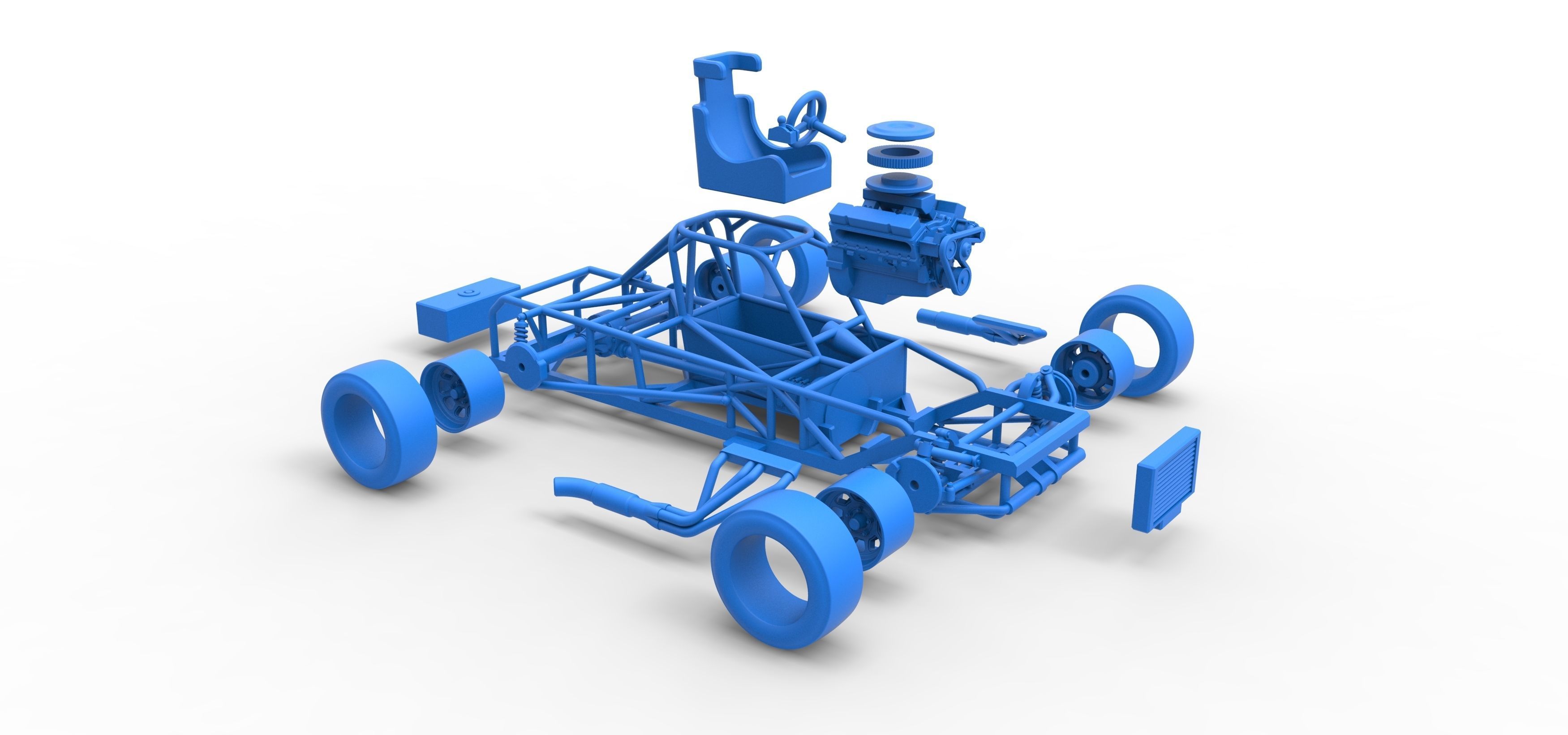 Small Block Supermodified race car Base Scale 1 to 25 3D print model_61