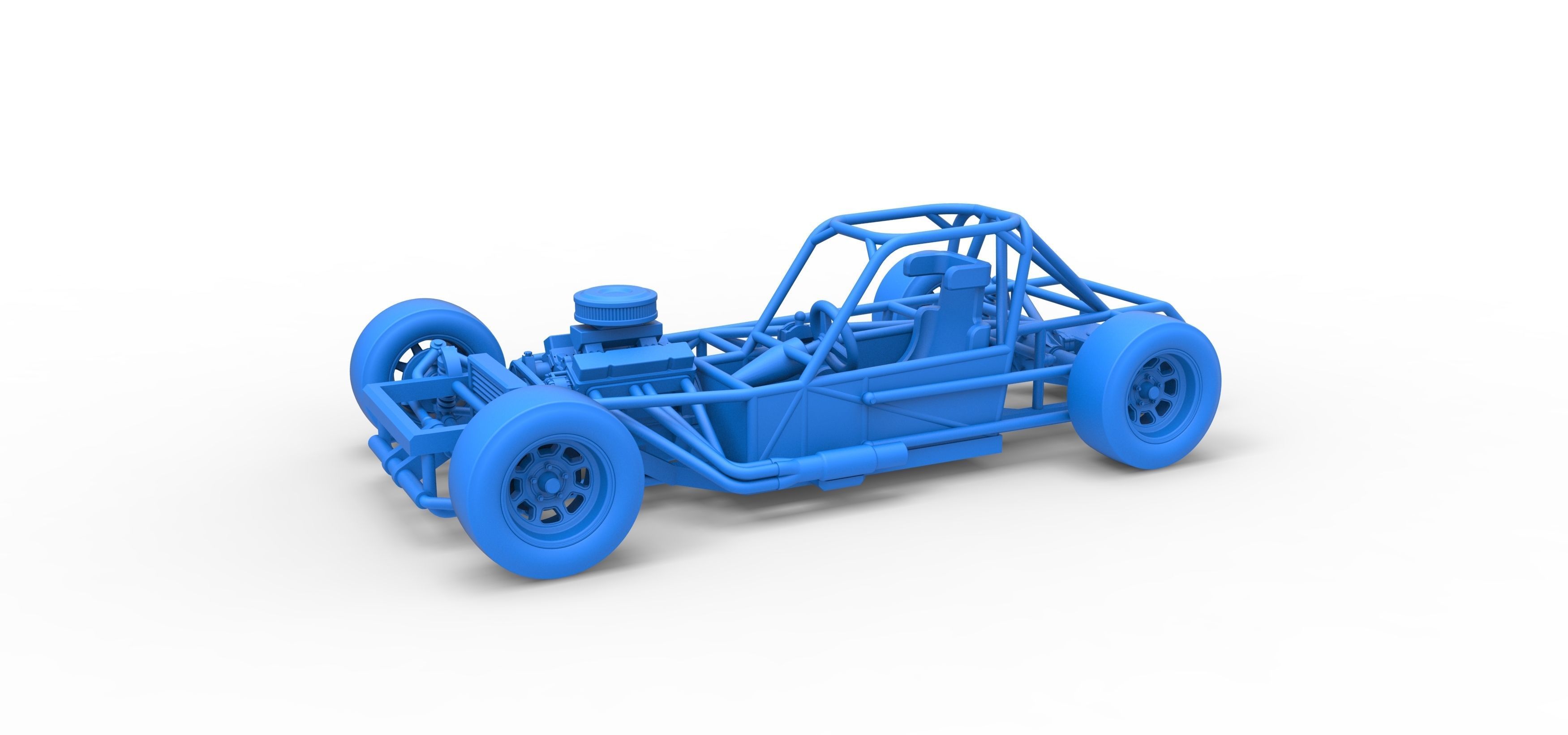 Small Block Supermodified race car Base Scale 1 to 25 3D print model_26