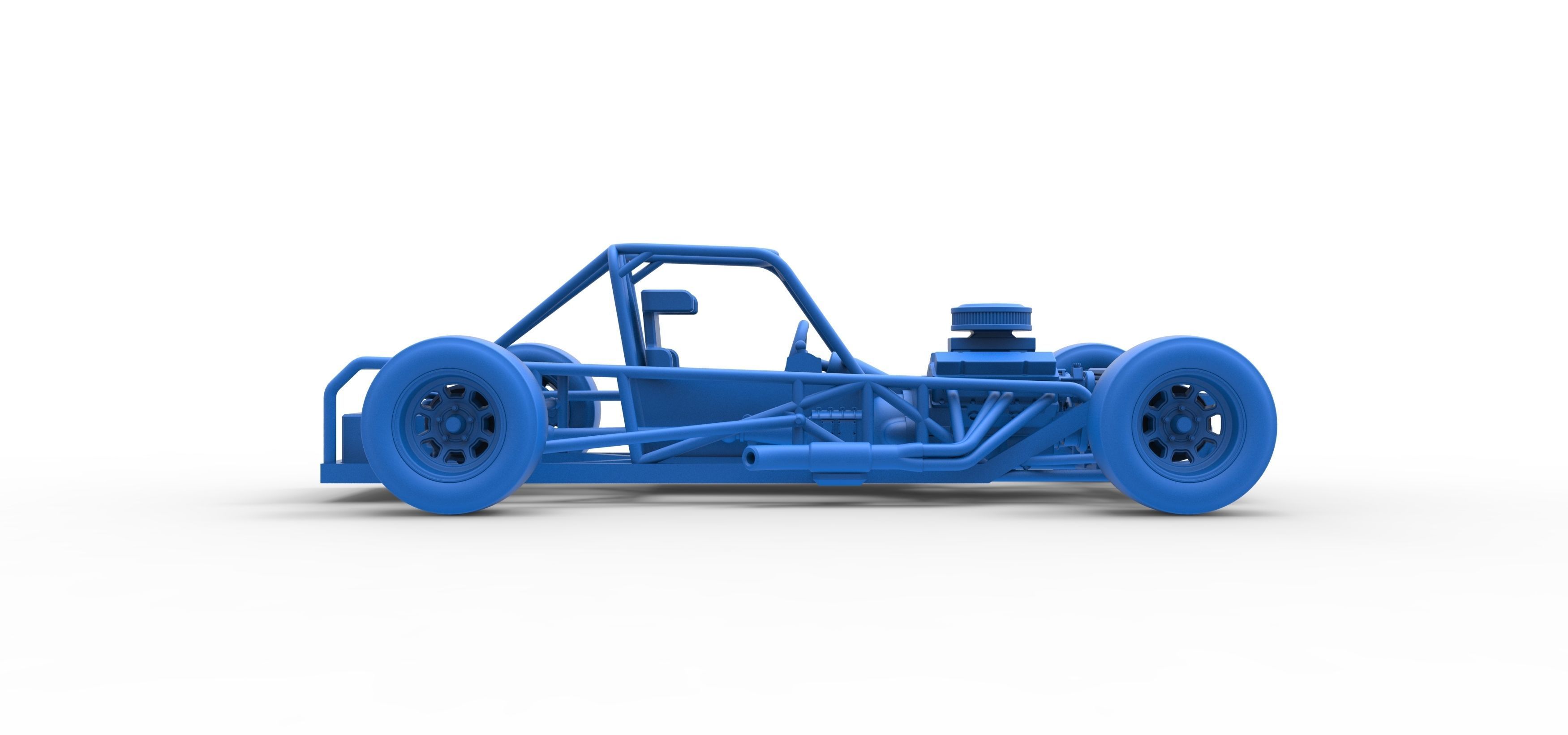 Small Block Supermodified race car Base Scale 1 to 25 3D print model_45