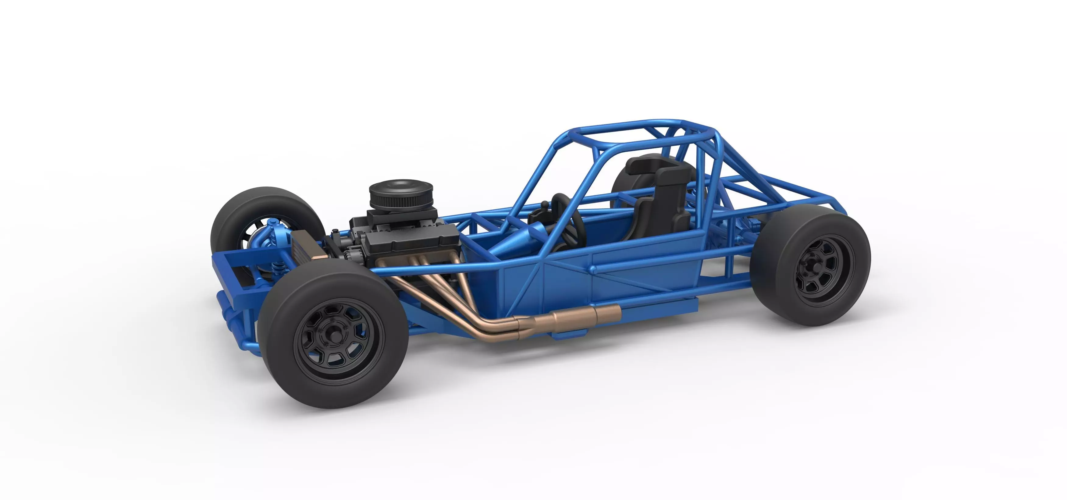 Small Block Supermodified race car Base Scale 1 to 25 3D print model_0