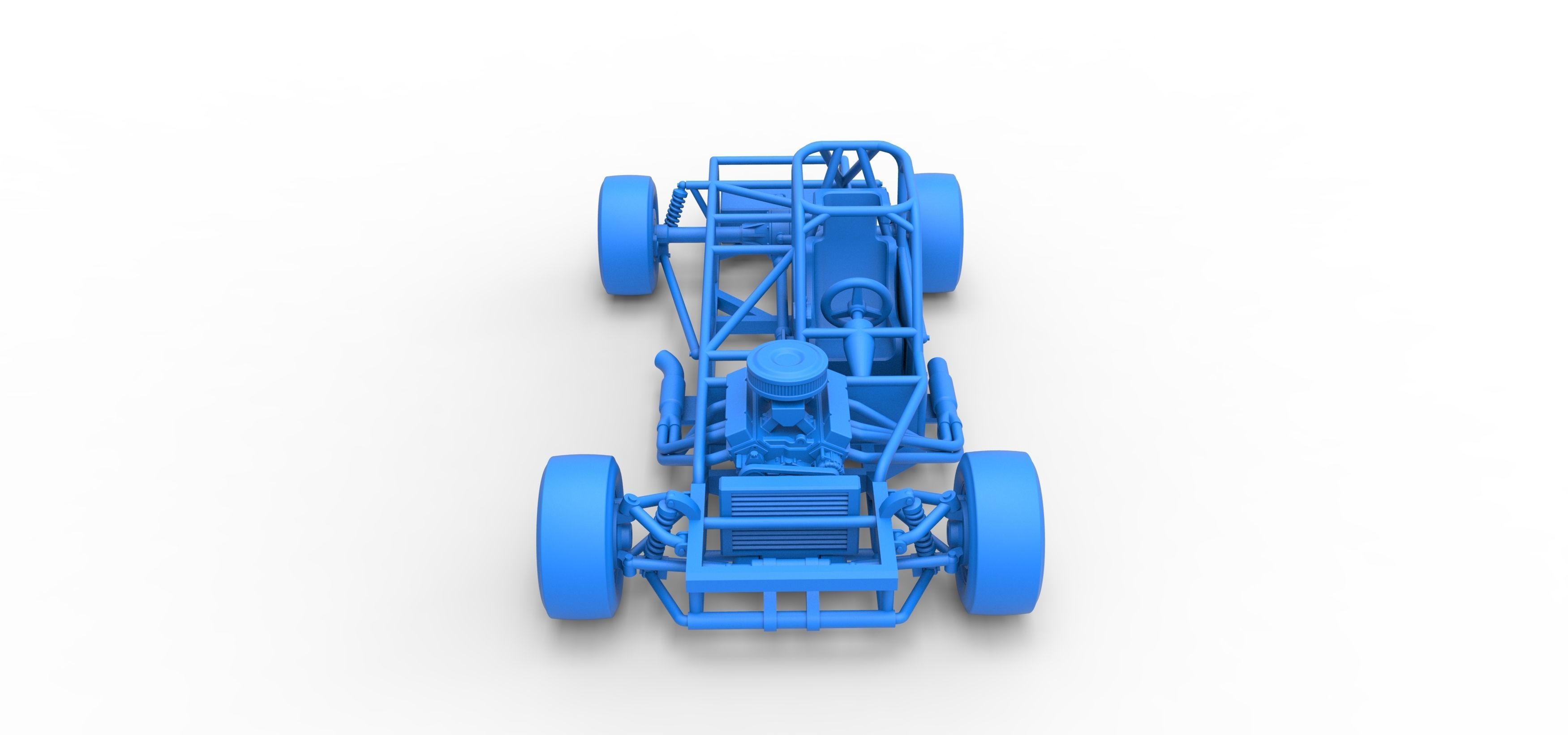 Small Block Supermodified race car Base Scale 1 to 25 3D print model_33
