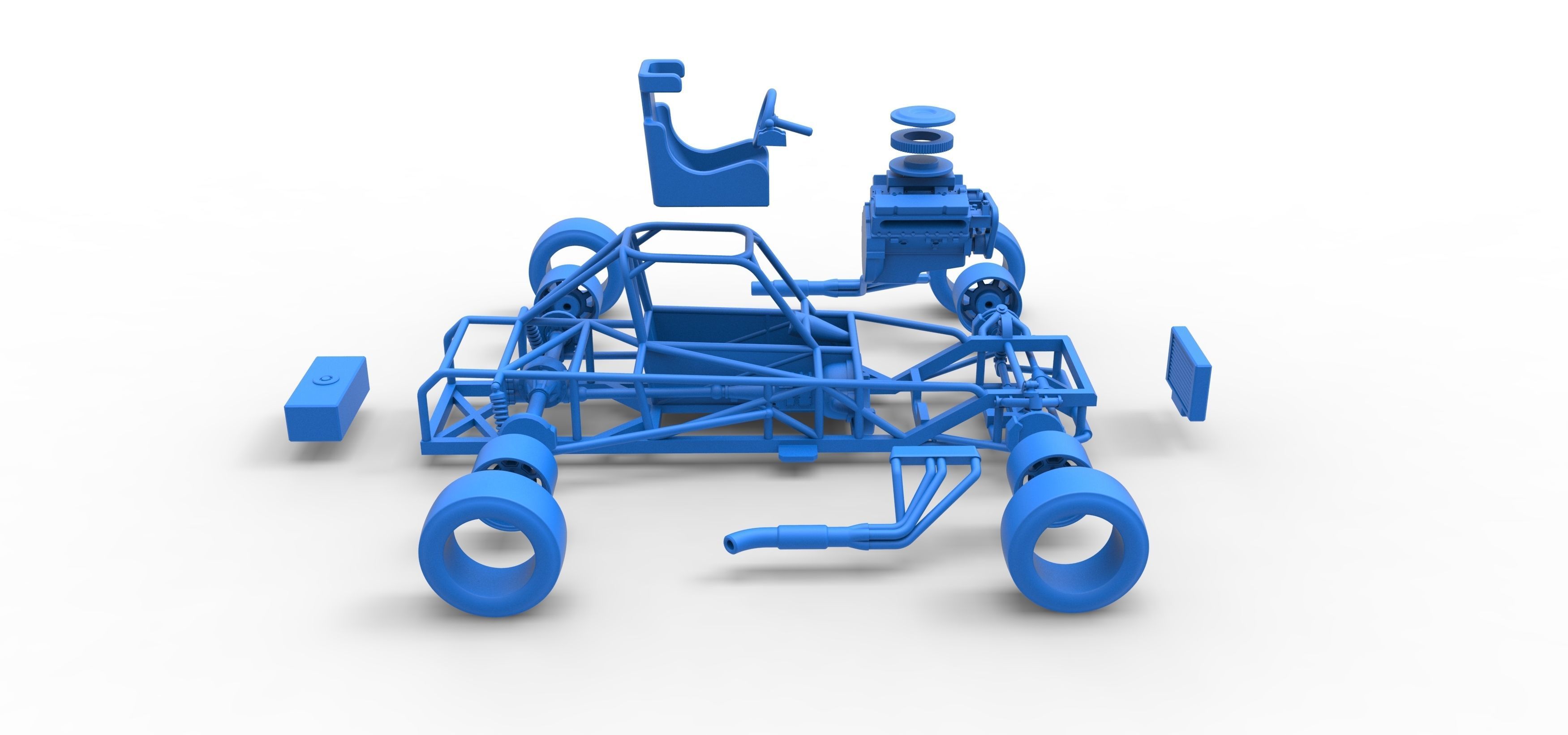 Small Block Supermodified race car Base Scale 1 to 25 3D print model_60