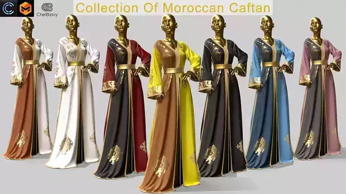 Traditional moroccan Caftan 3D model Traditional moroccan Caftan 3D model