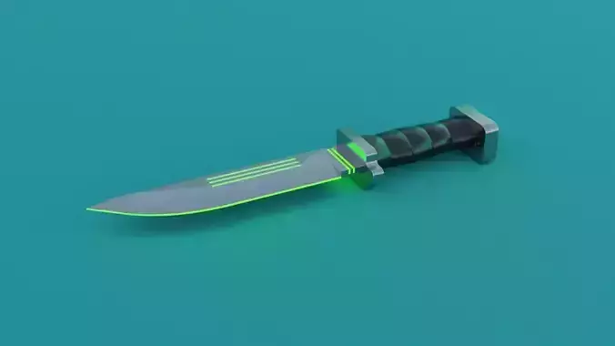 SCI-FI knife 3D model green