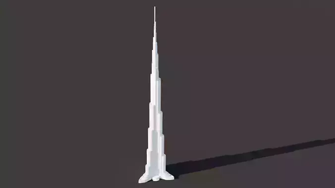 Burj Khalifa Dubai Low-poly 3D model