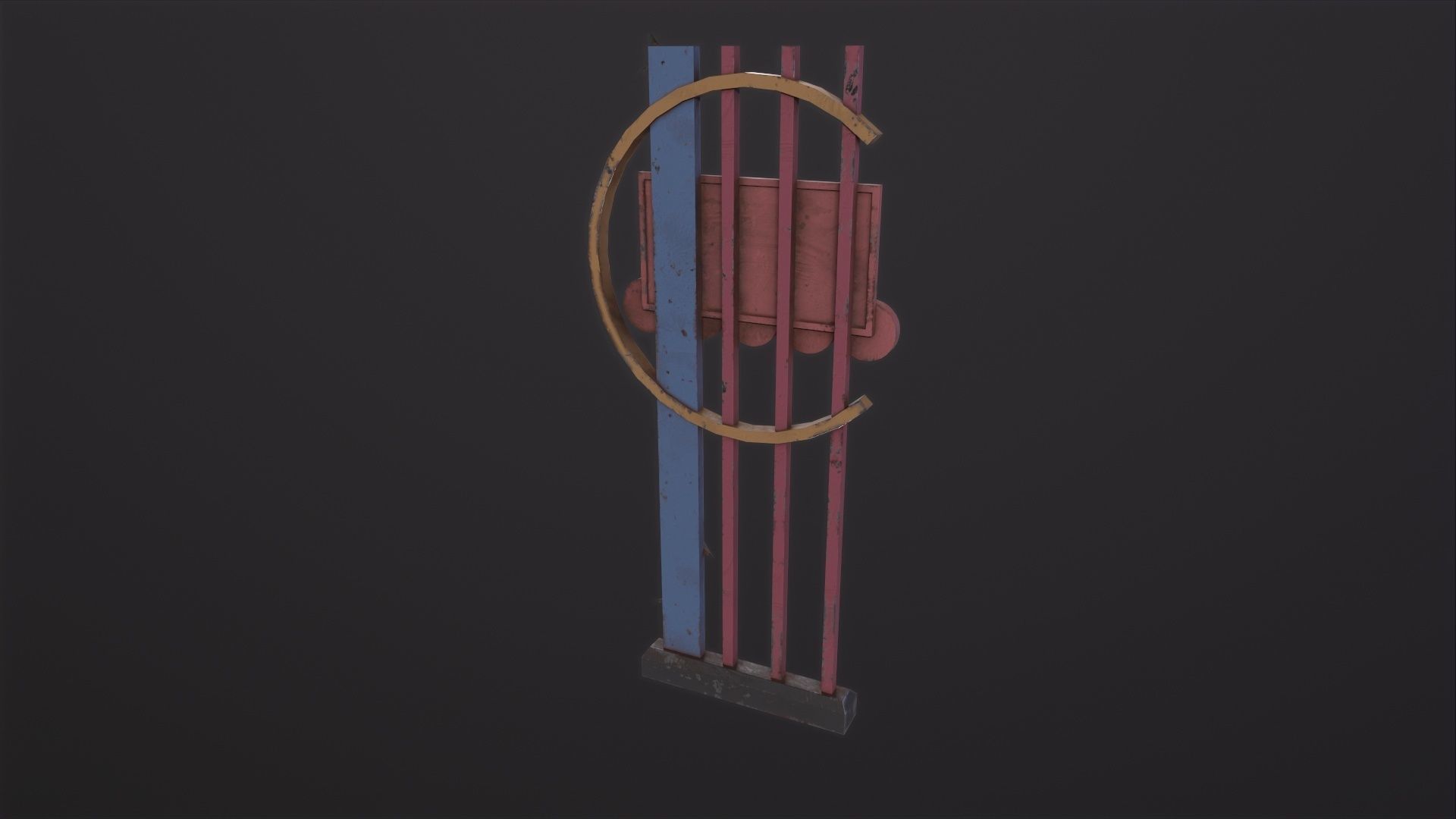 3D model Rust Classic American Motel signboard 3D Model VR / AR / low ...