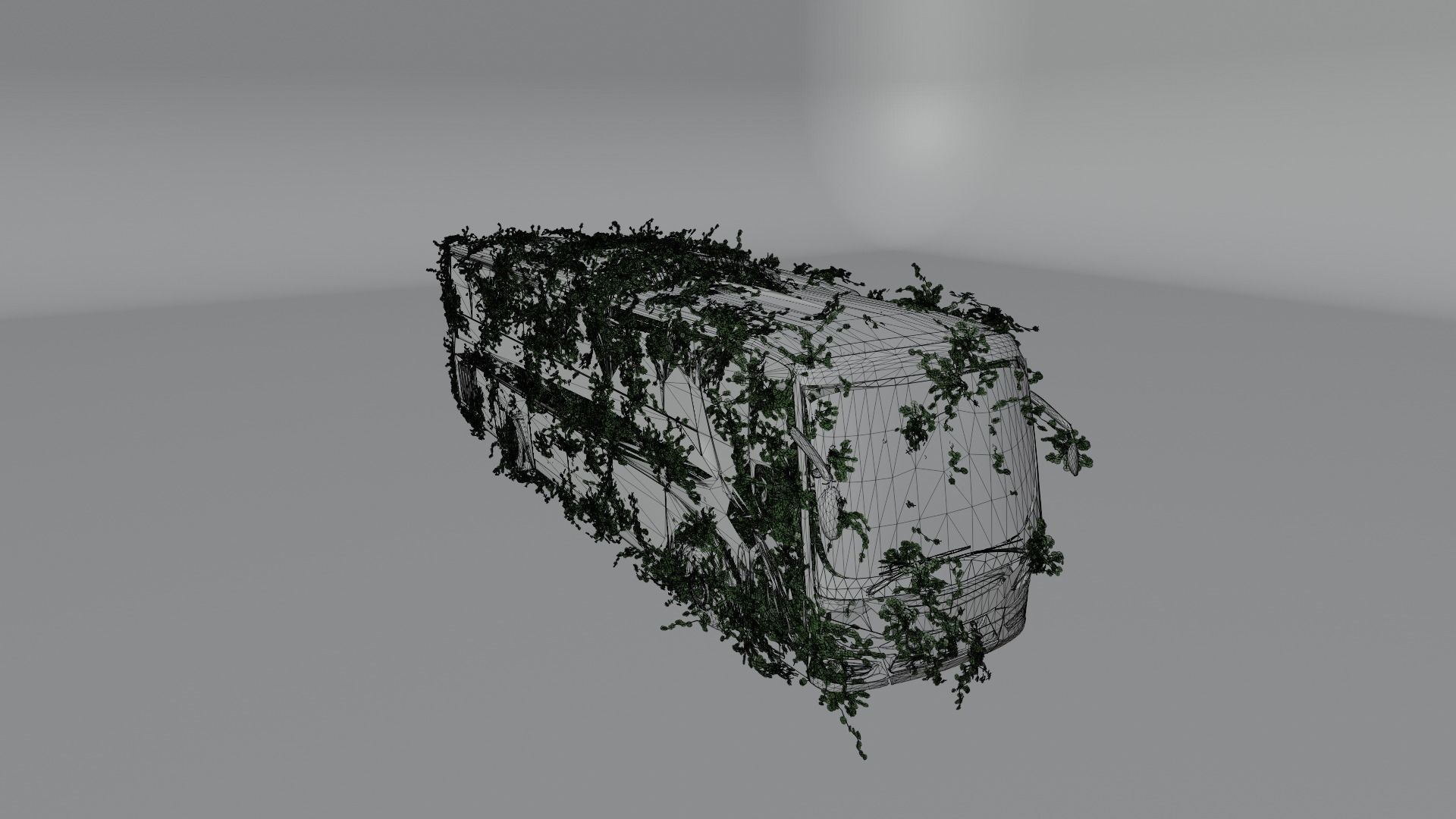 Damaged Rusty Bus Low-poly 3D model_7