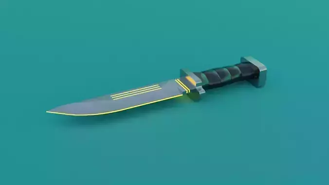 SCI-FI knife 3D model orange