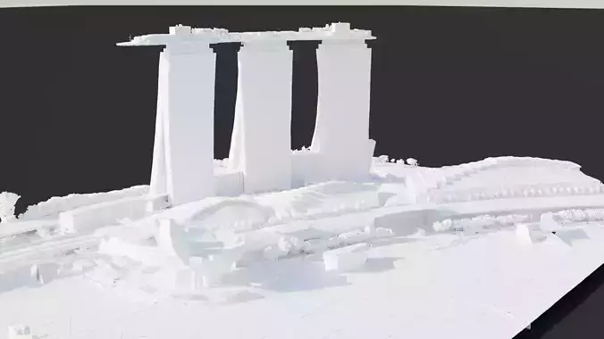Marina Bay Sands Singapore Low-poly 3D model